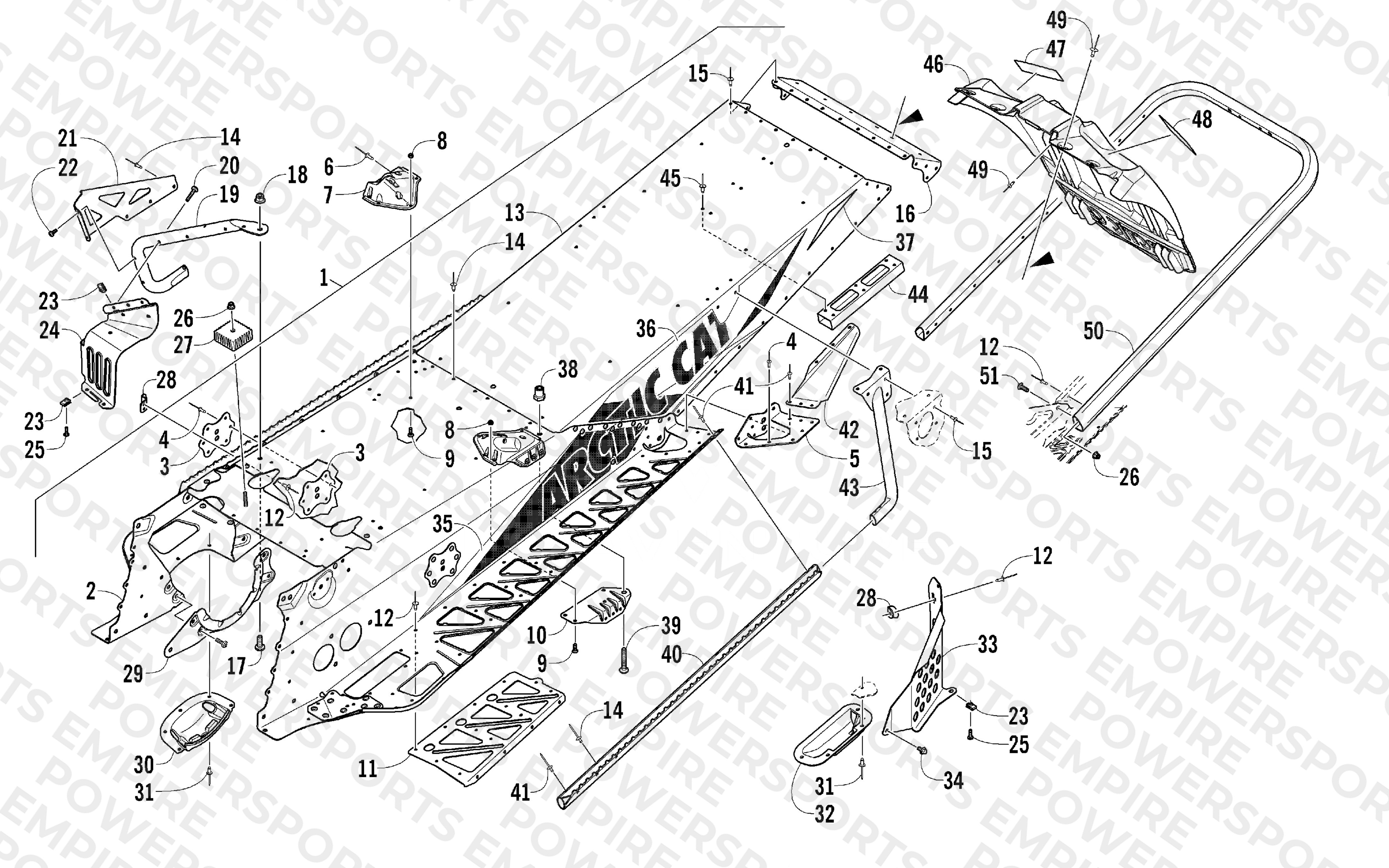 TUNNEL, REAR BUMPER, AND SNOWFLAP ASSEMBLY