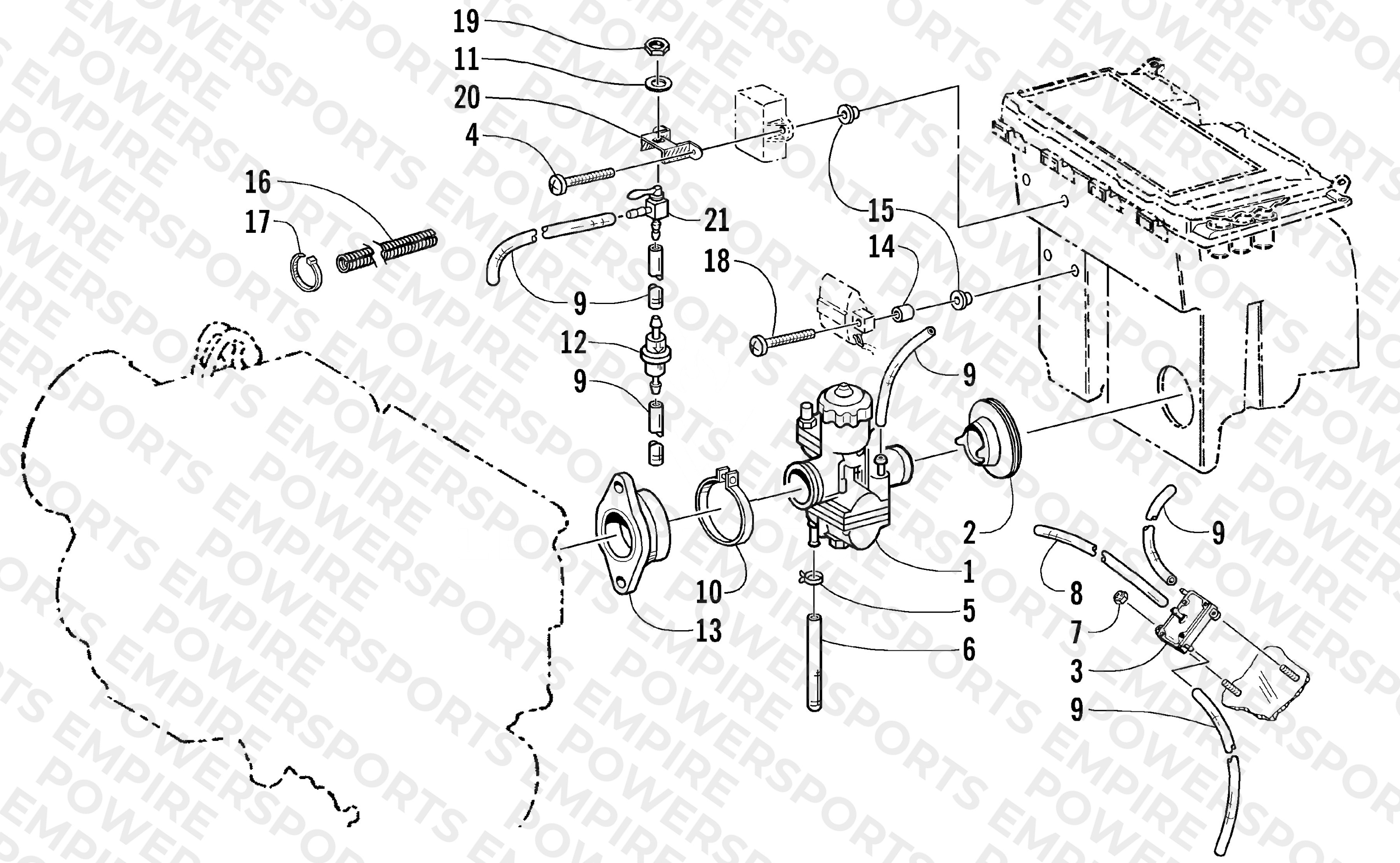 CARBURETOR AND FUEL PUMP ASSEMBLY