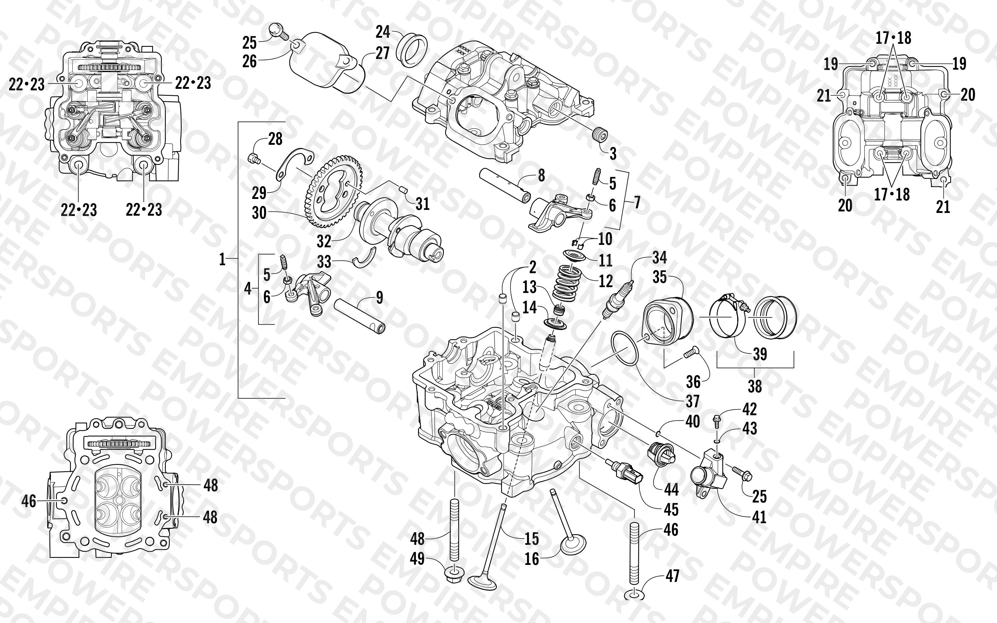 CYLINDER HEAD AND CAMSHAFT/VALVE ASSEMBLY