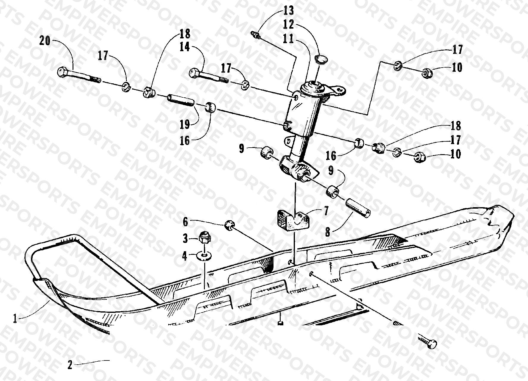SKI AND SPINDLE ASSEMBLY