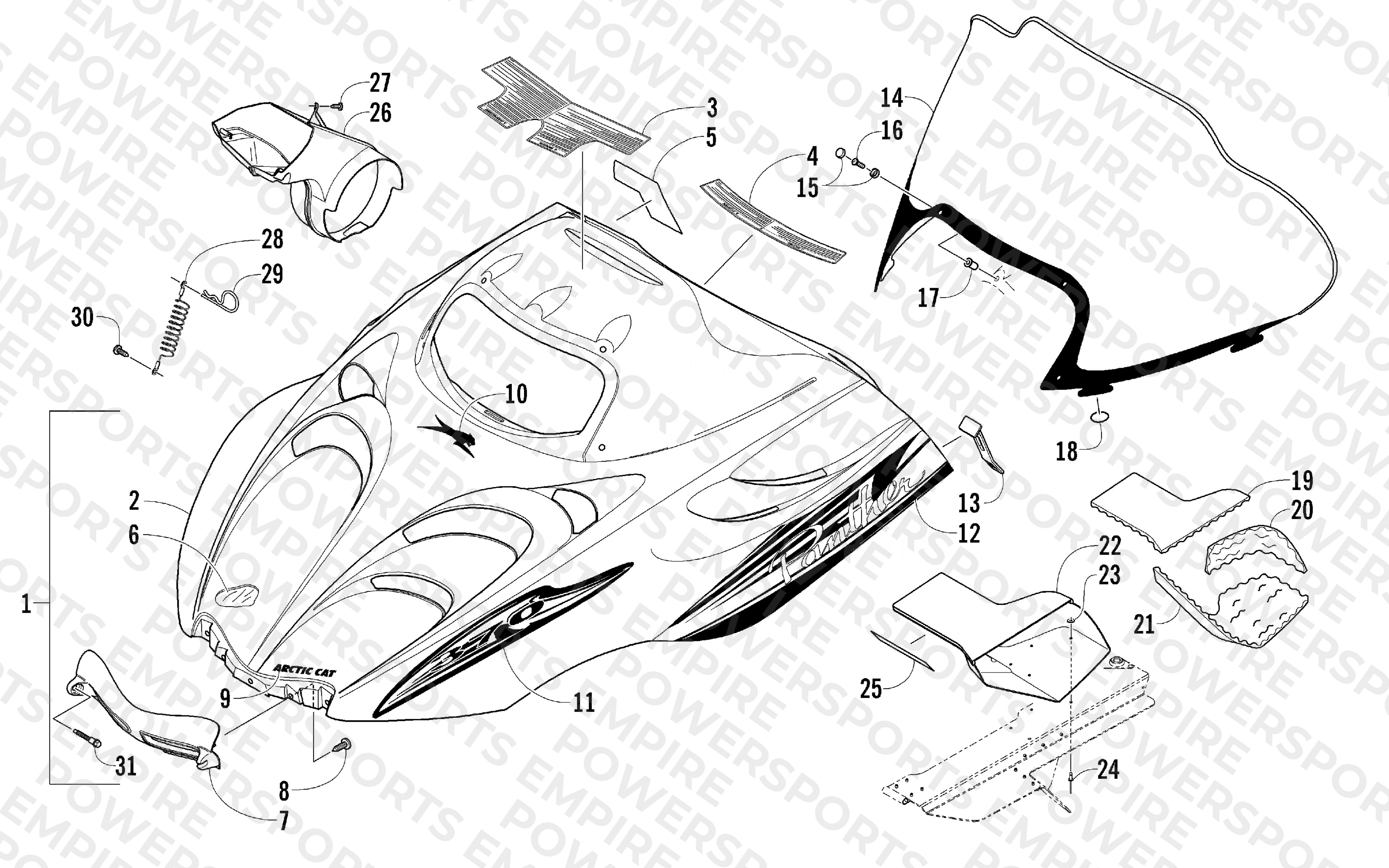 HOOD AND WINDSHIELD ASSEMBLY