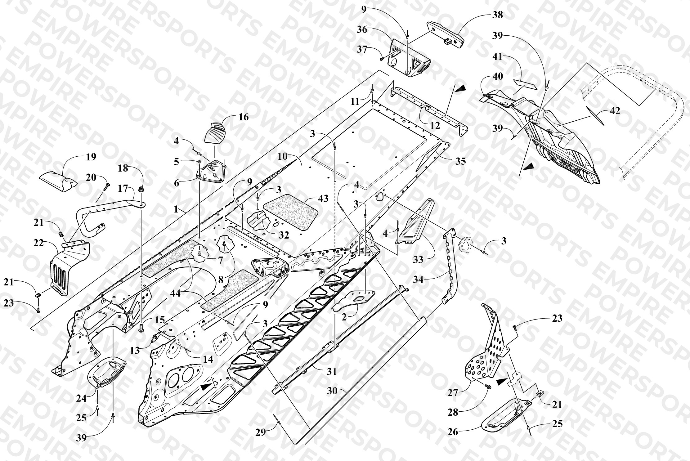 TUNNEL AND SNOWFLAP ASSEMBLY