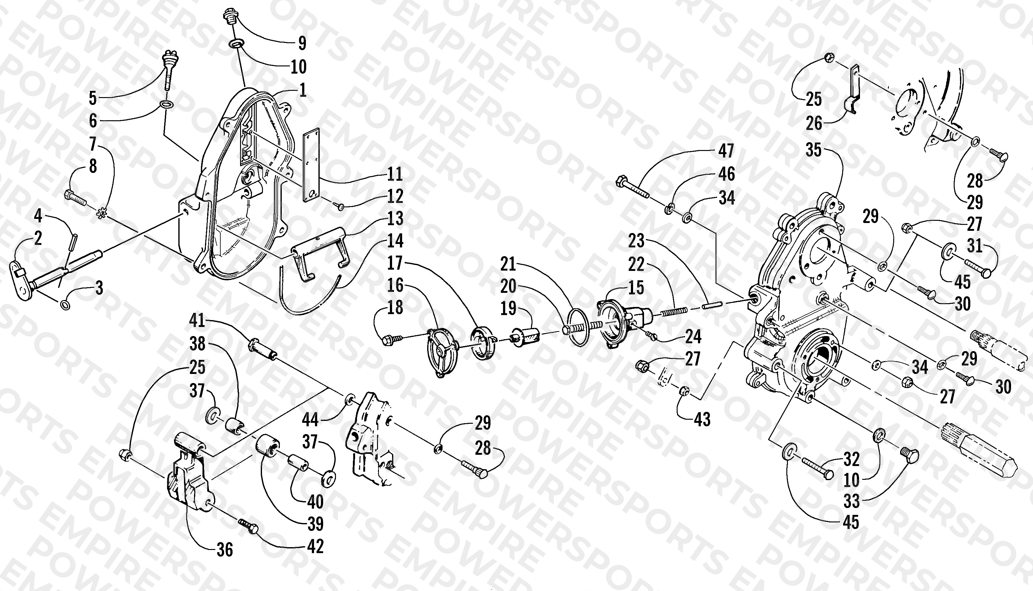 DROPCASE AND CHAIN TENSION ASSEMBLY