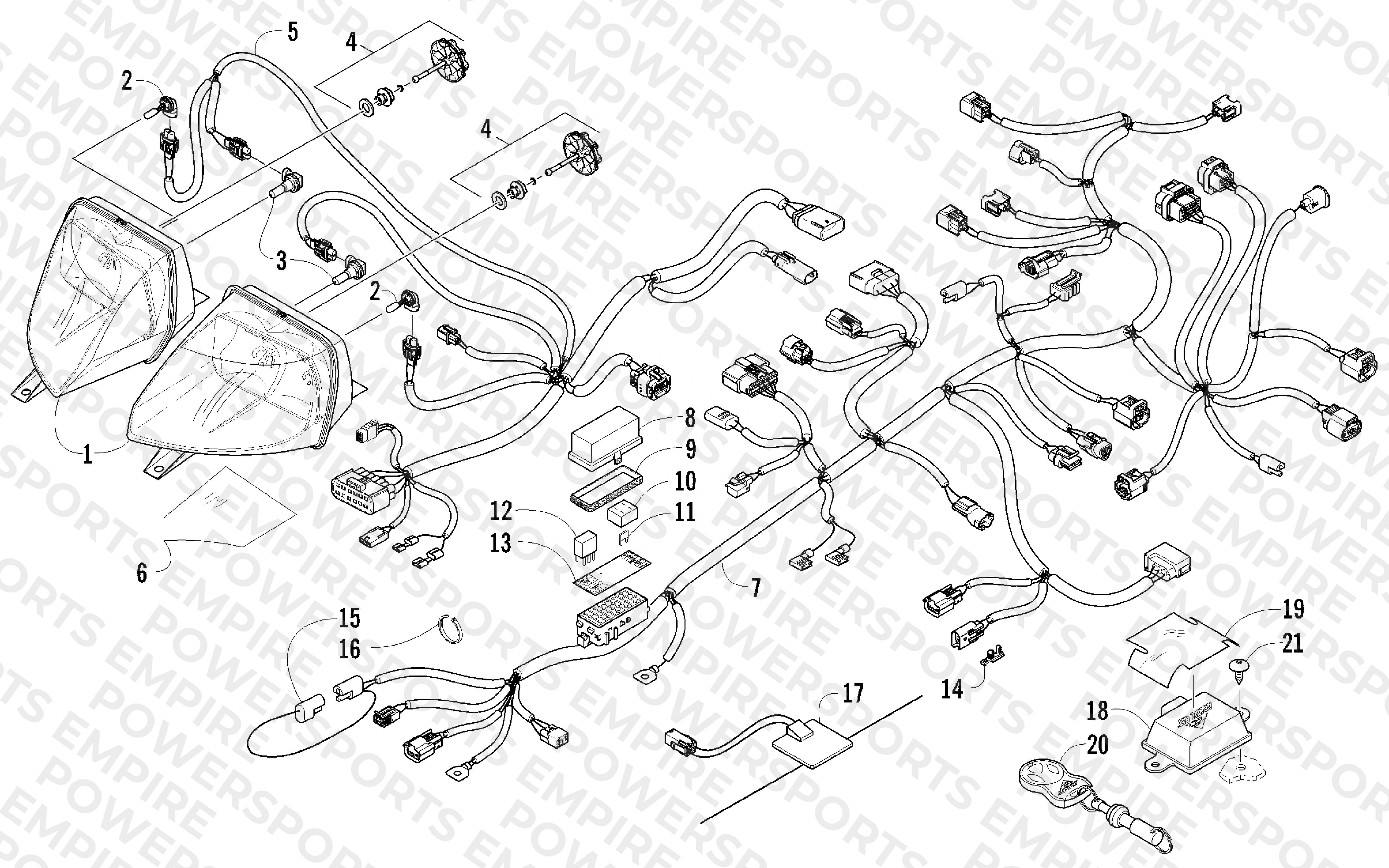 HEADLIGHT AND WIRING ASSEMBLIES