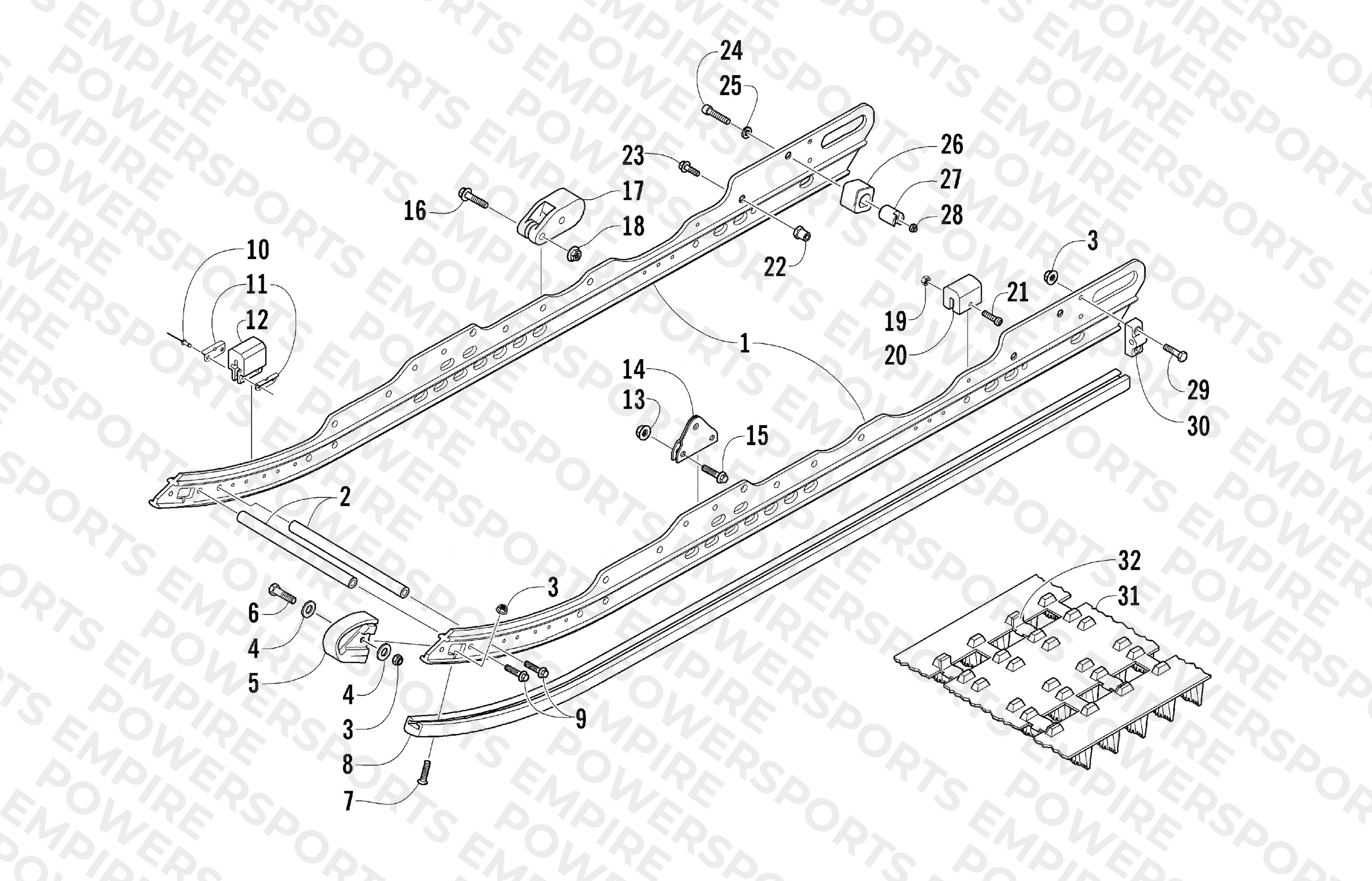 SLIDE RAIL AND TRACK ASSEMBLY