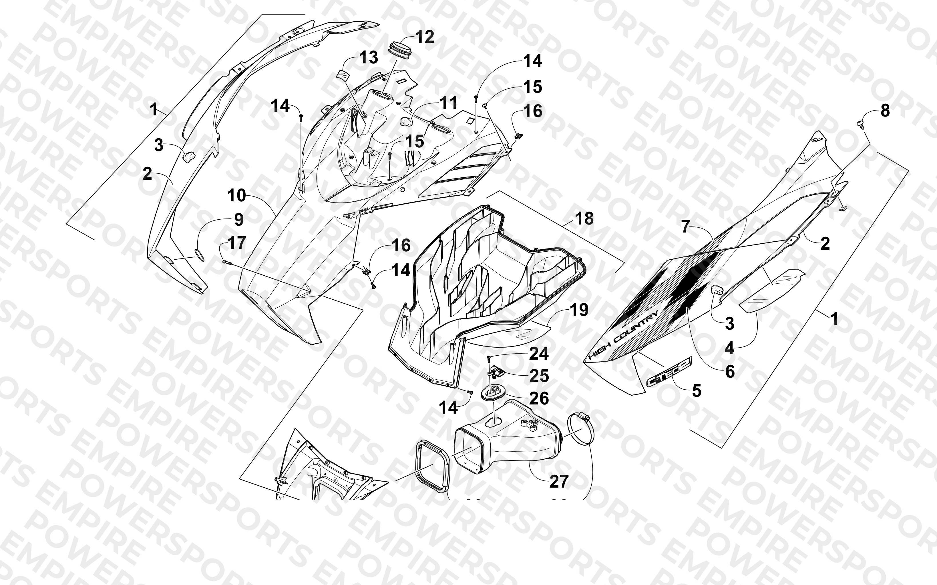 HOOD AND AIR INTAKE ASSEMBLY