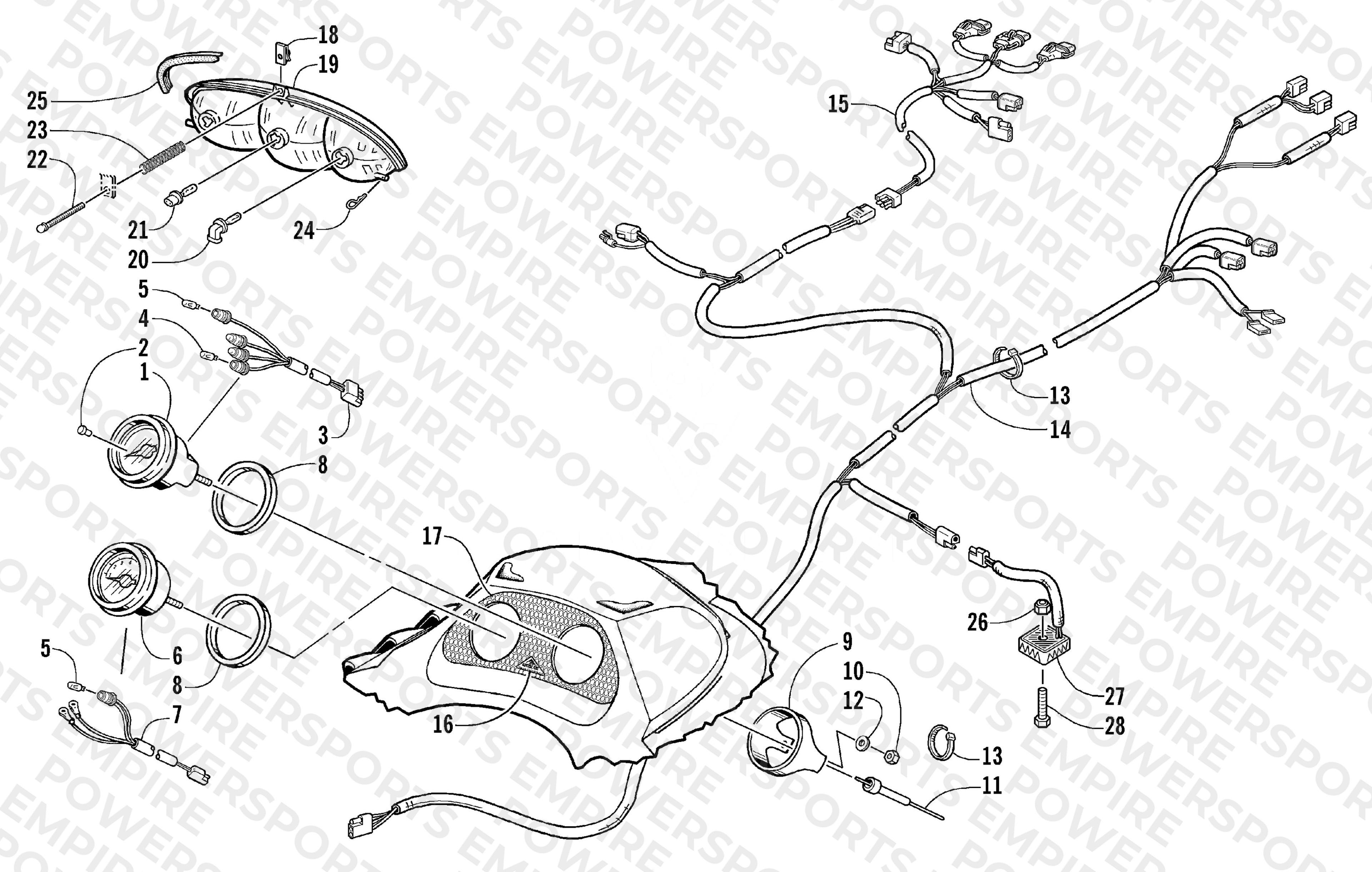 HEADLIGHT, INSTRUMENTS, AND WIRING ASSEMBLIES