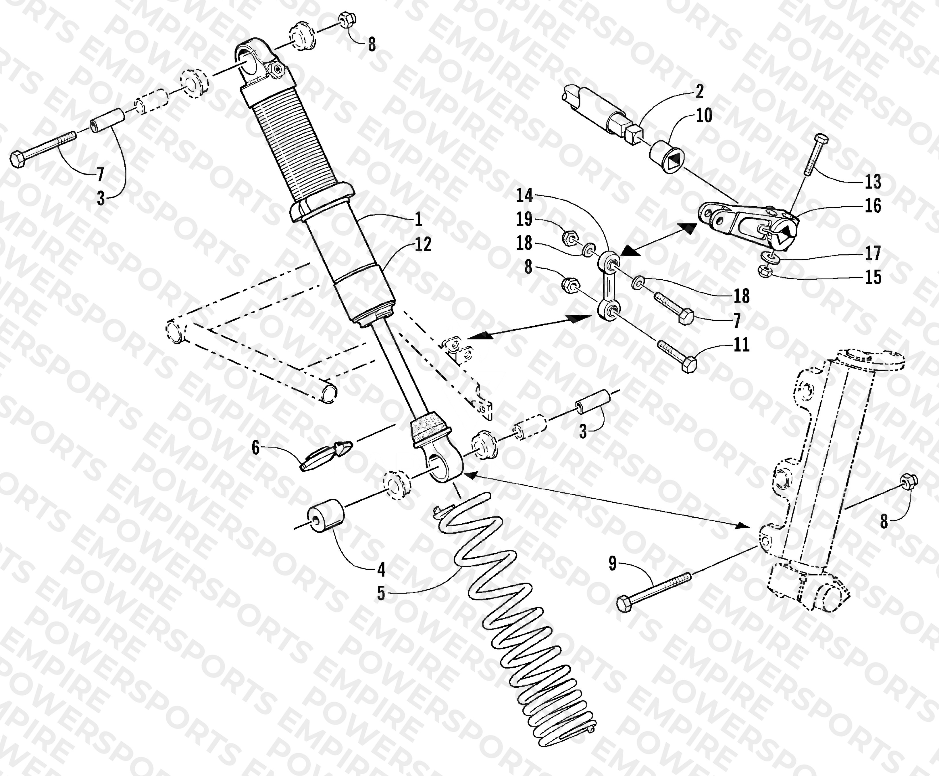 SHOCK ABSORBER AND SWAY BAR ASSEMBLY