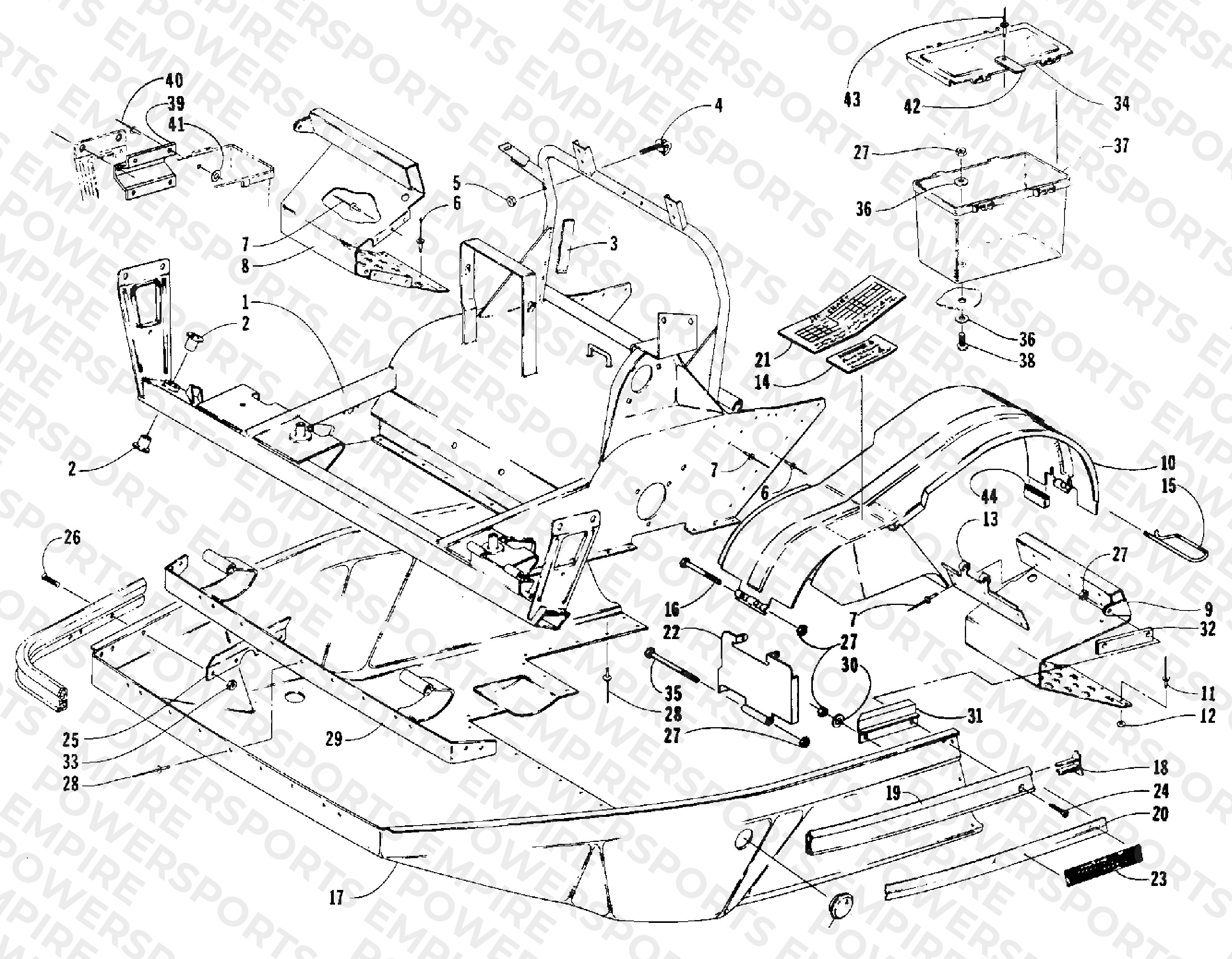 BELLY PAN AND FRONT FRAME