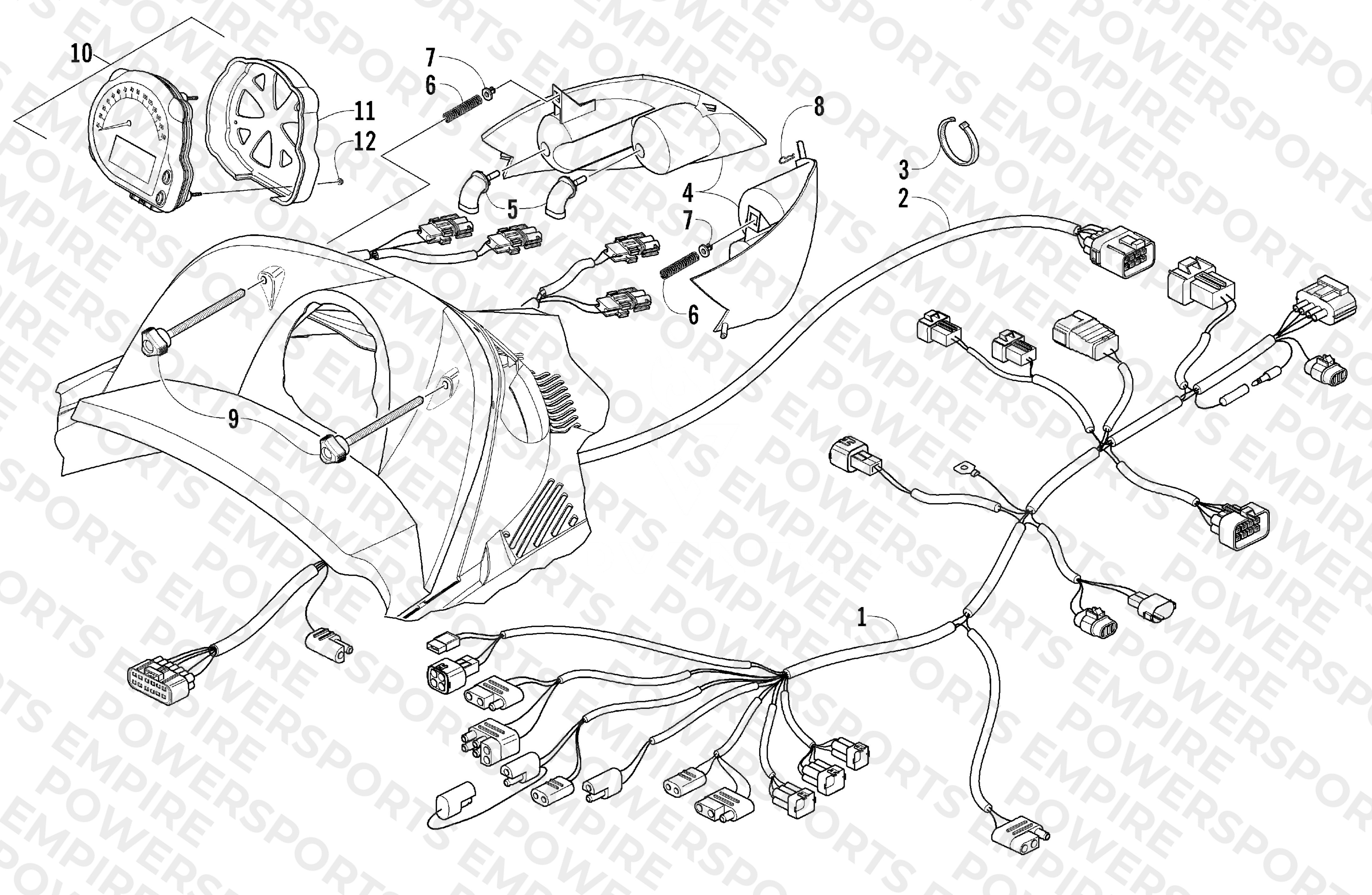 HEADLIGHT, INSTRUMENTS, AND WIRING ASSEMBLIES