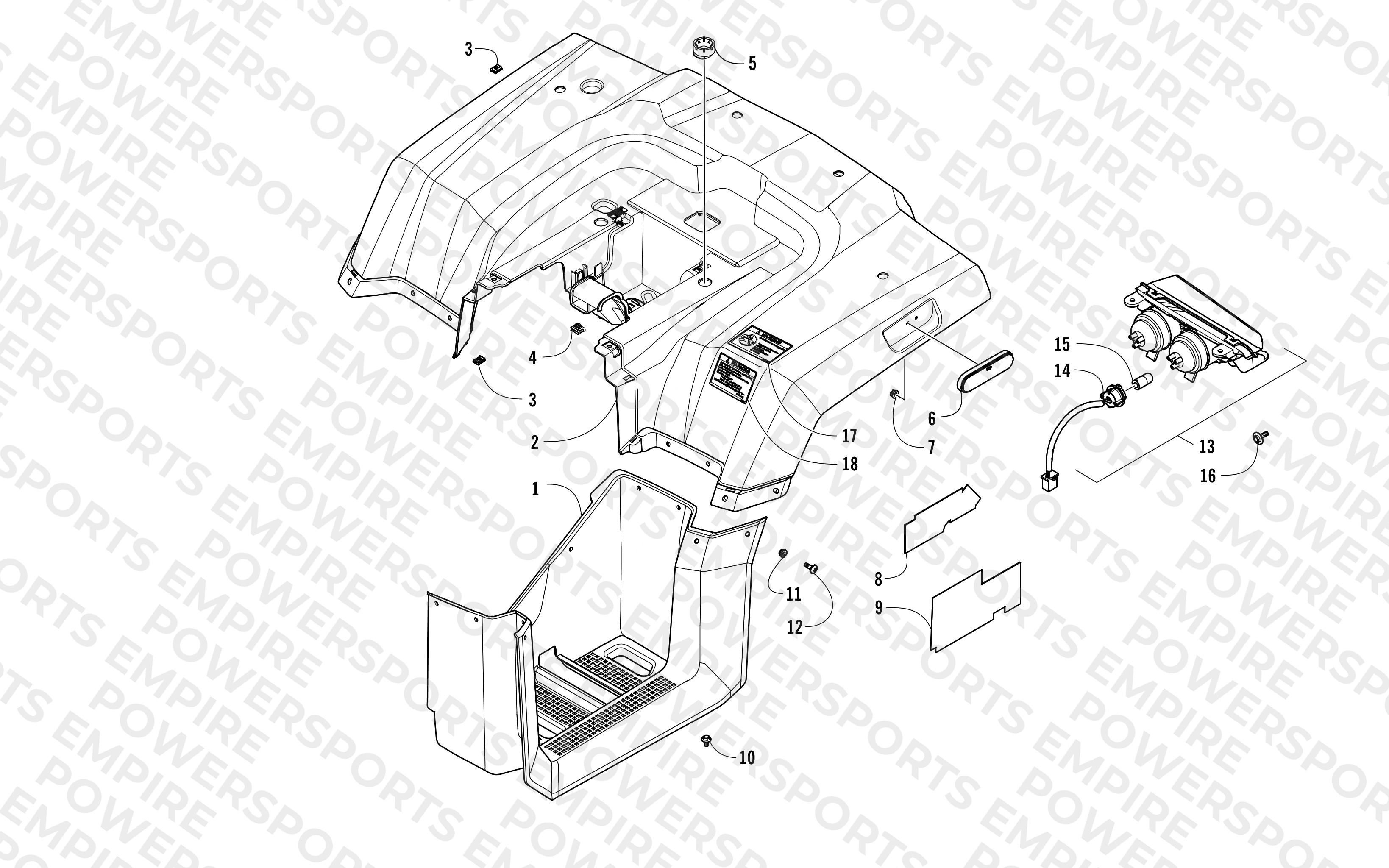 REAR BODY AND TAILLIGHT ASSEMBLY