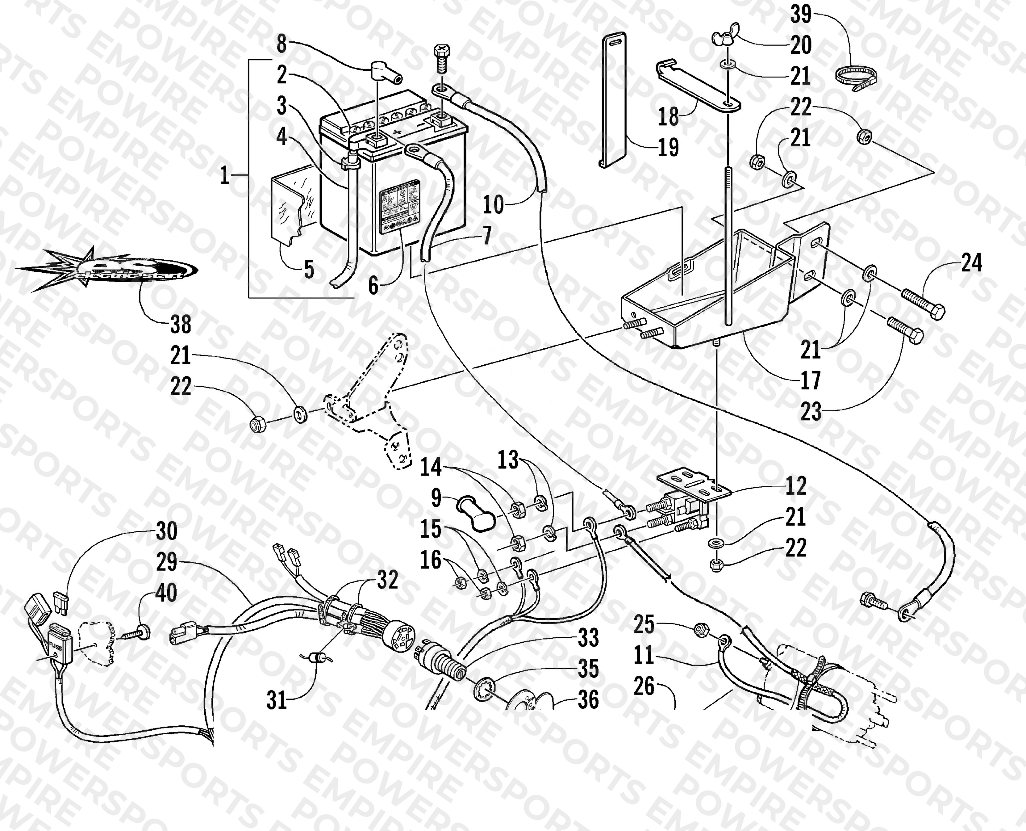 BATTERY, SOLENOID, AND CABLES (OPTIONAL)