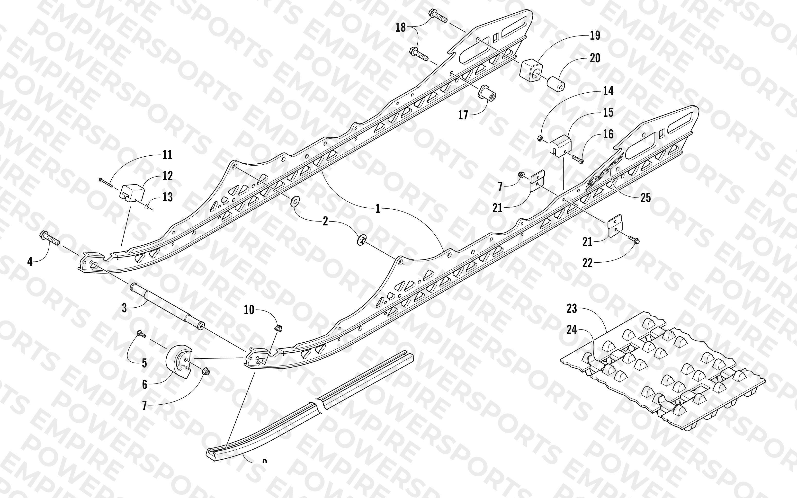 SLIDE RAIL AND TRACK ASSEMBLY