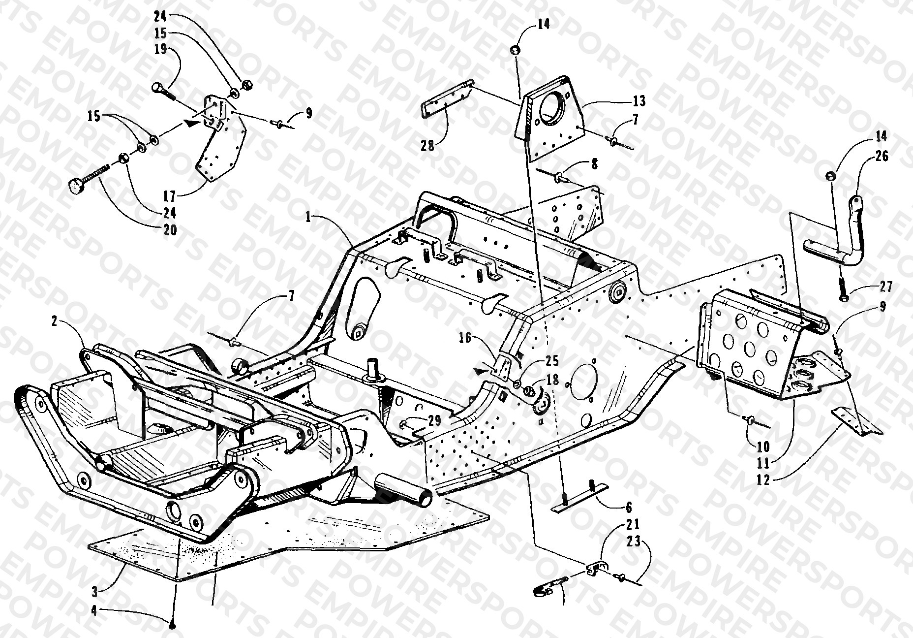 FRONT FRAME AND FOOTREST ASSEMBLY