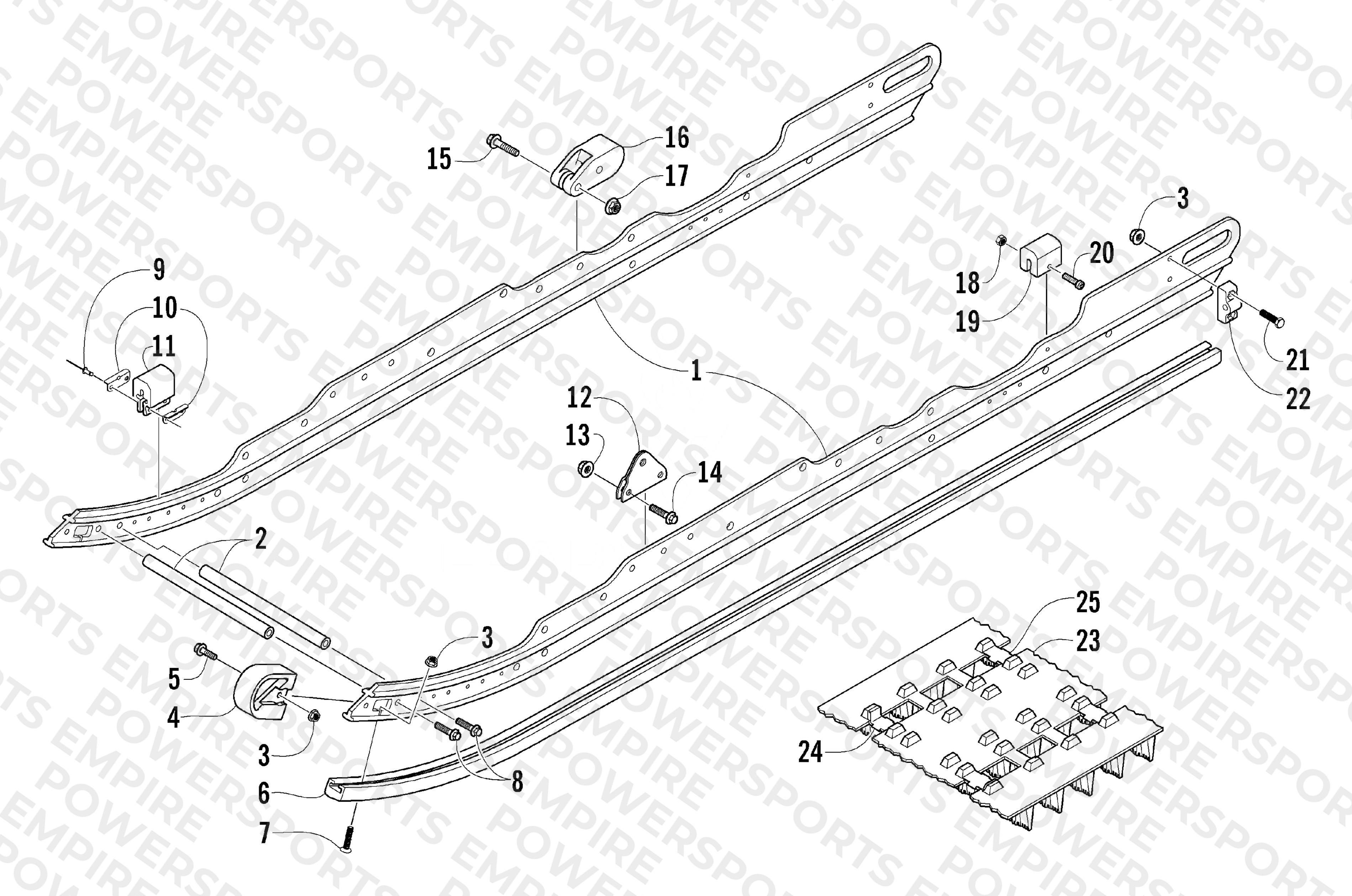 SLIDE RAIL AND TRACK ASSEMBLY