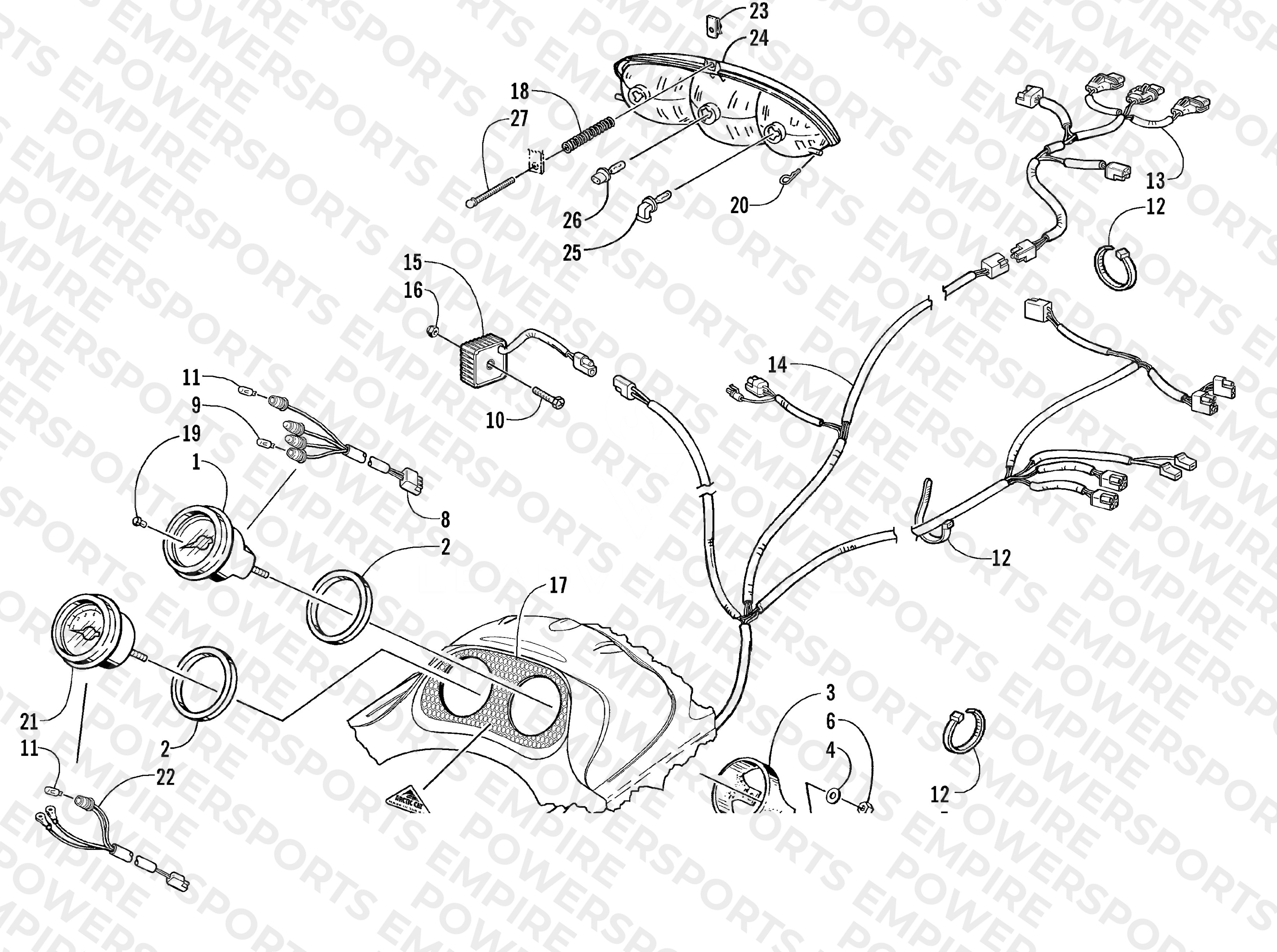 HEADLIGHT, INSTRUMENTS, AND WIRING ASSEMBLIES