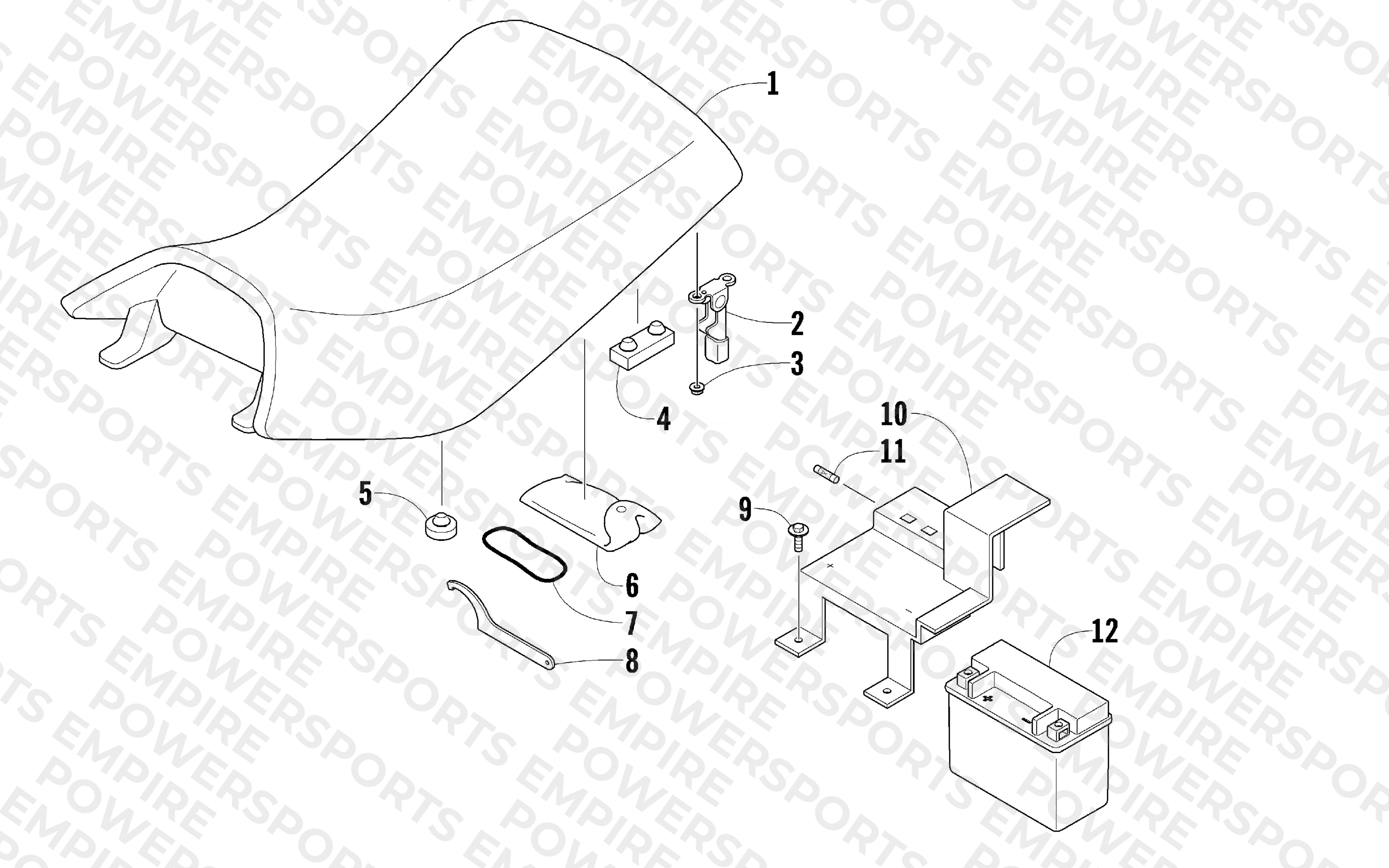 SEAT, BATTERY, AND TOOL KIT ASSEMBLIES