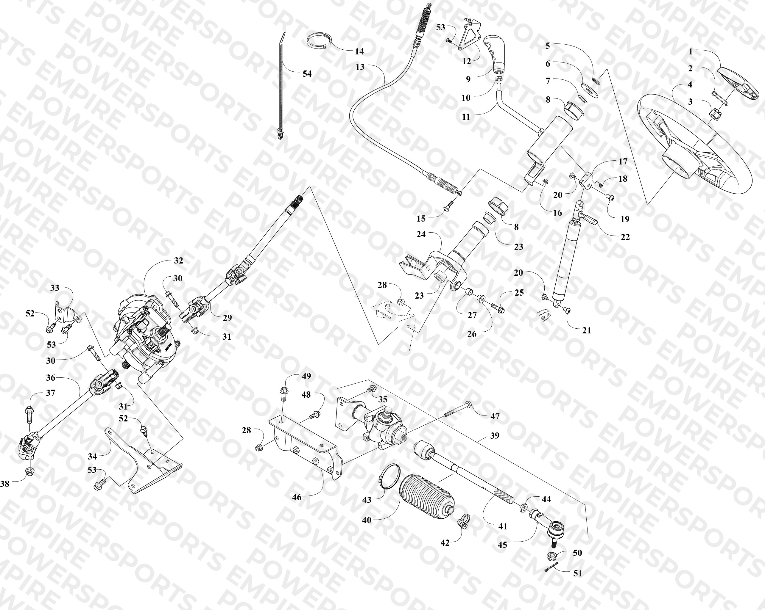 STEERING AND SHIFT ASSEMBLY