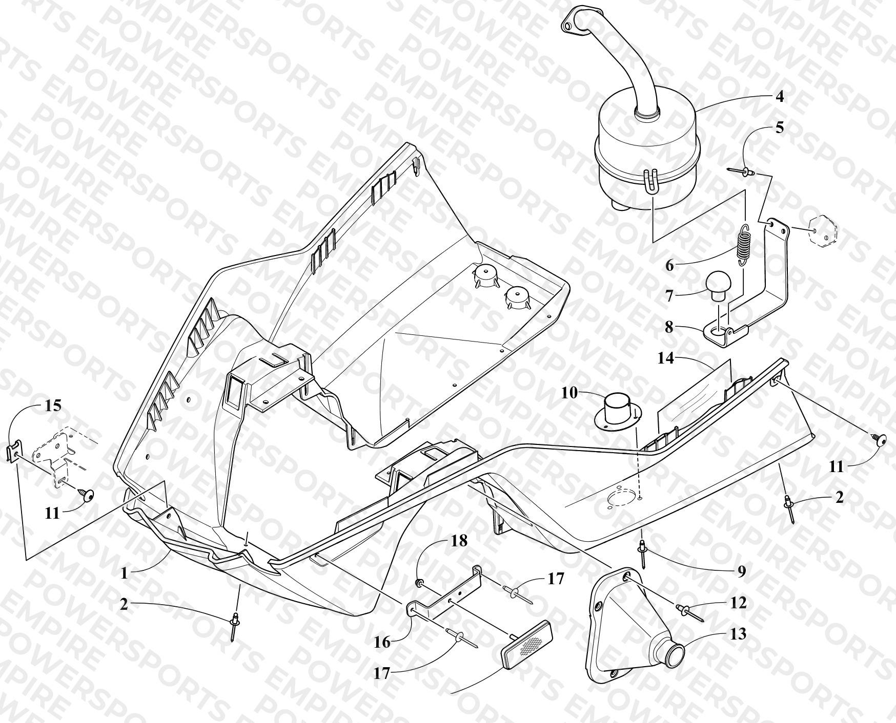 BELLY PAN AND EXHAUST ASSEMBLIES