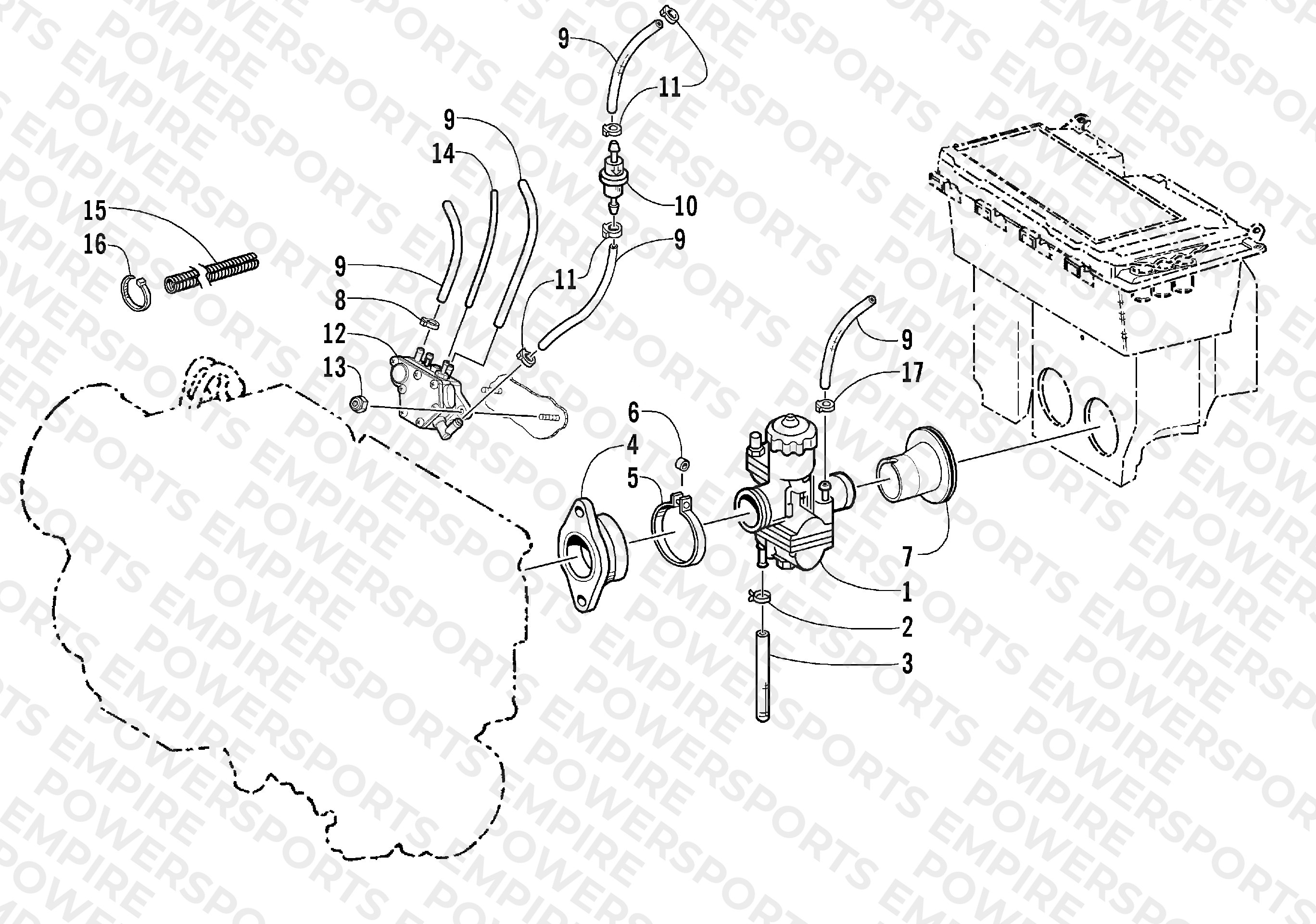 CARBURETOR AND FUEL PUMP ASSEMBLY