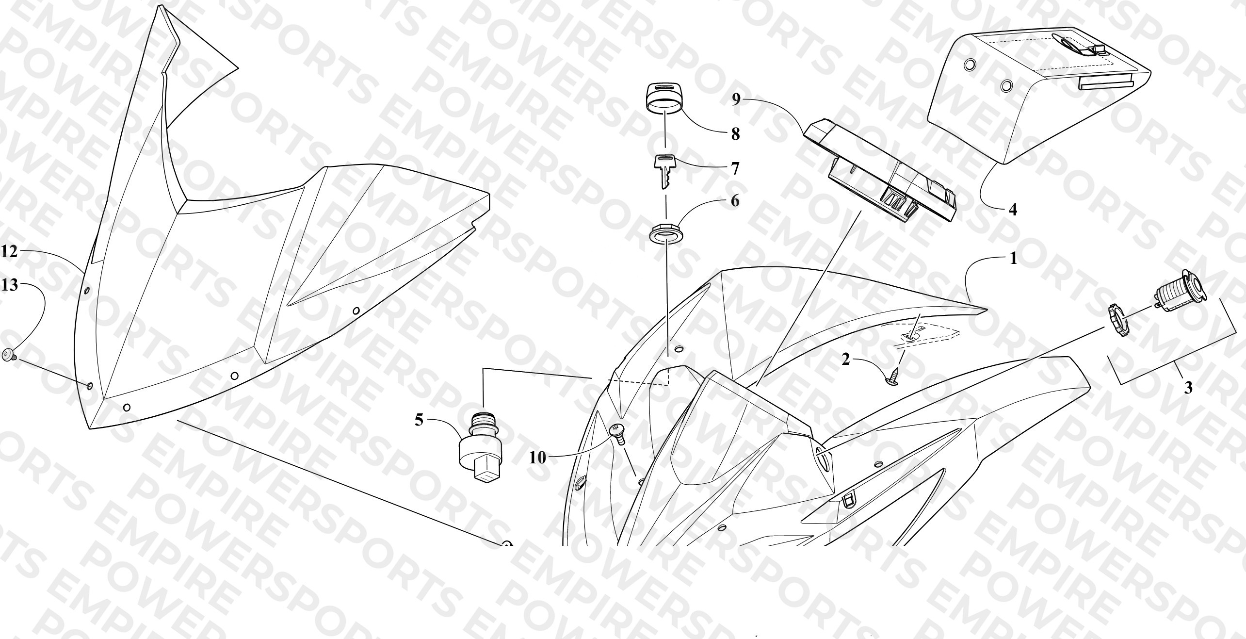 WINDSHIELD AND INSTRUMENTS ASSEMBLIES