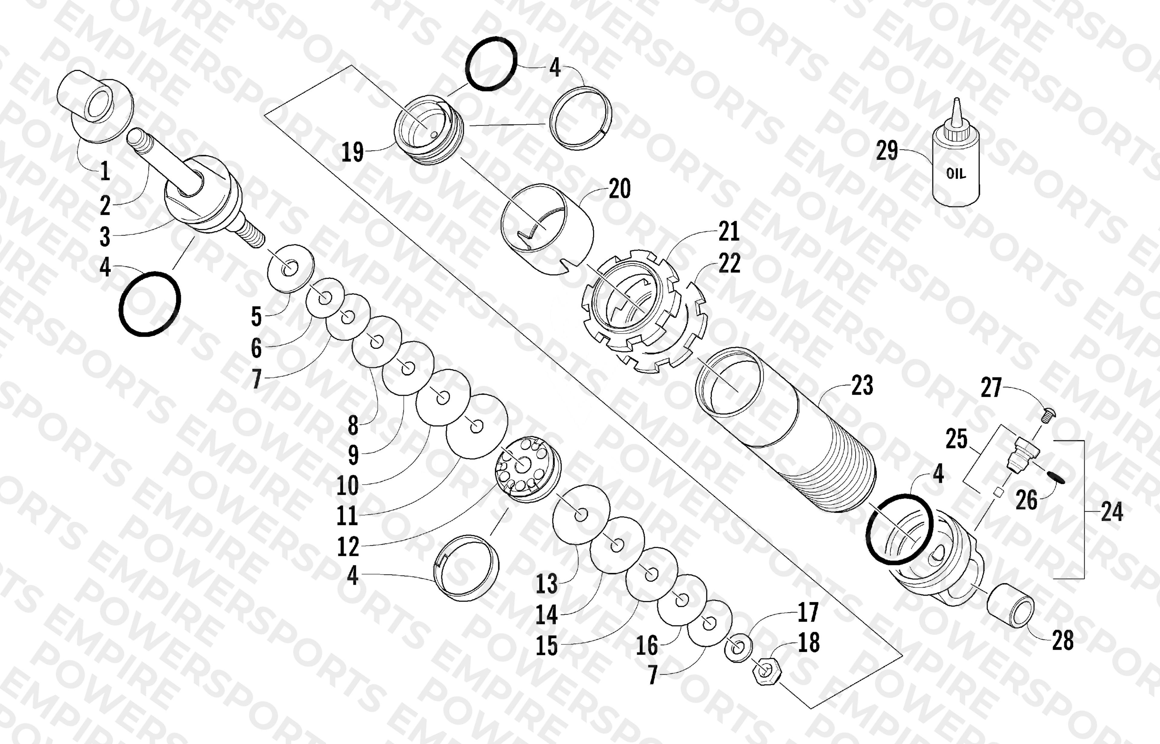 REAR SUSPENSION FRONT ARM SHOCK ABSORBER