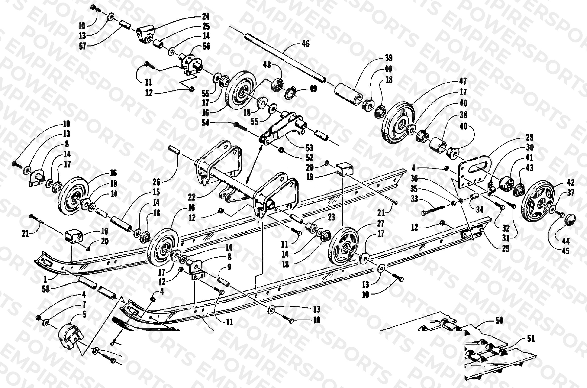 SLIDE RAIL AND TRACK ASSEMBLY
