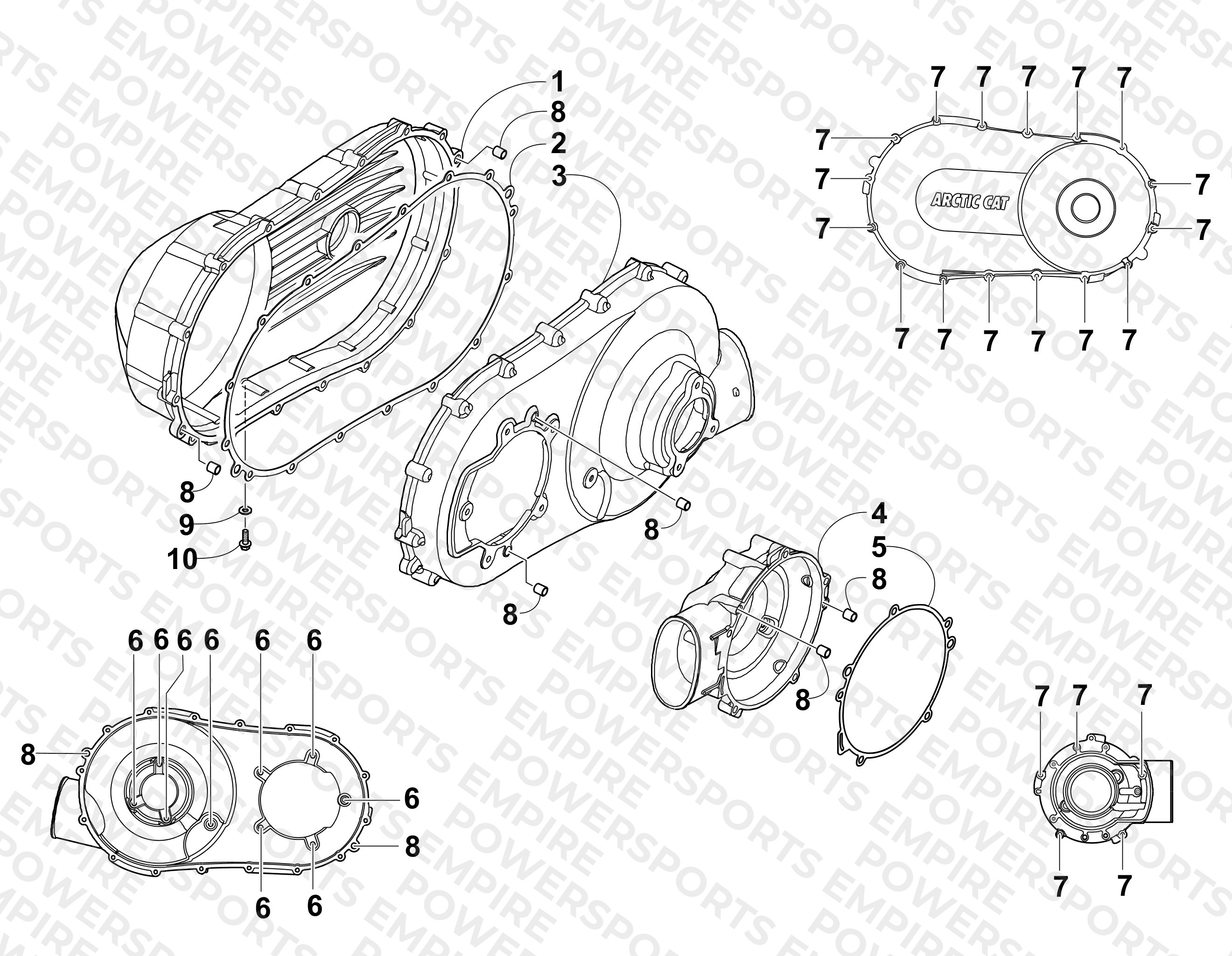 CLUTCH SIDE ENGINE COVERS