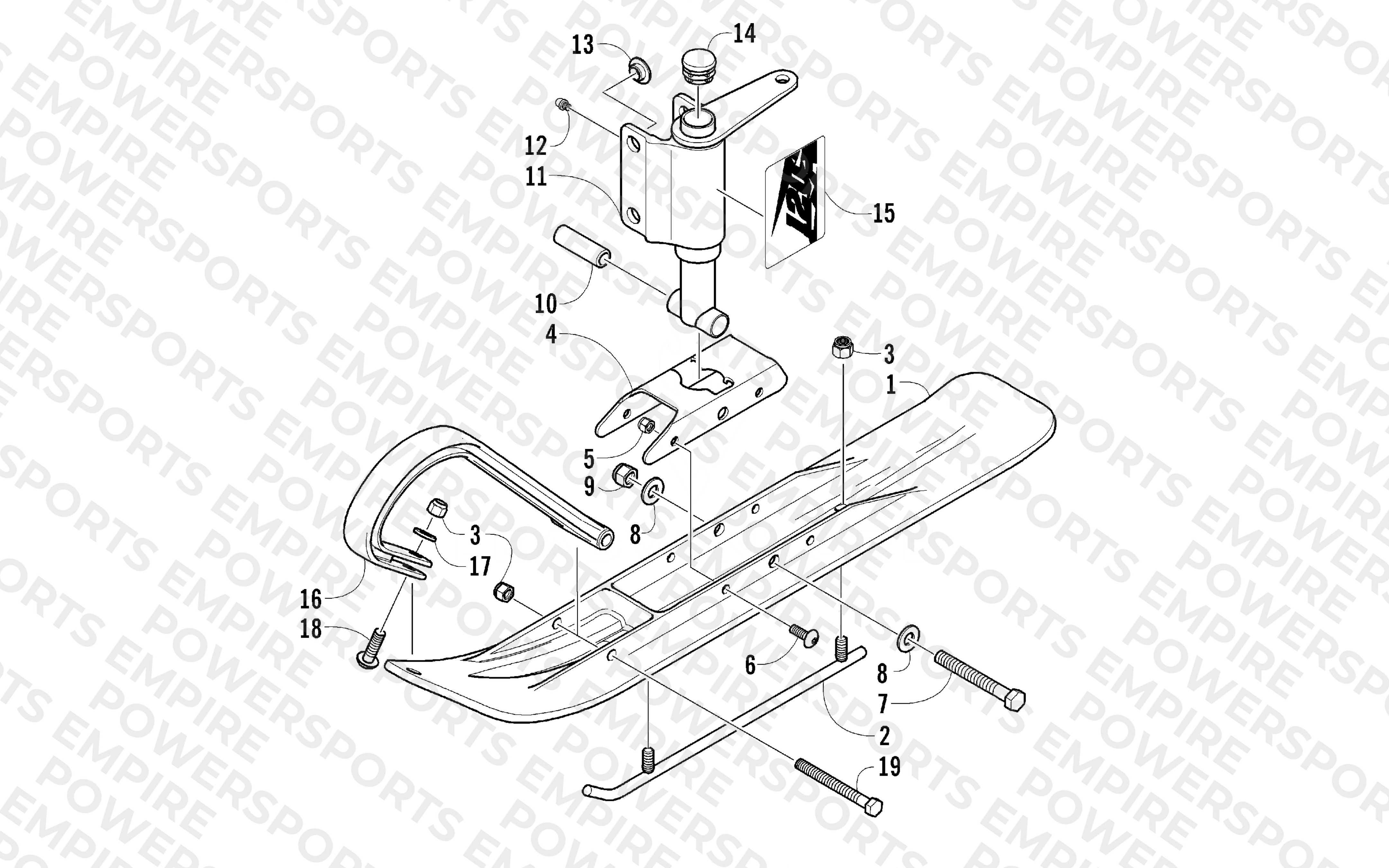 SKI AND SPINDLE ASSEMBLY