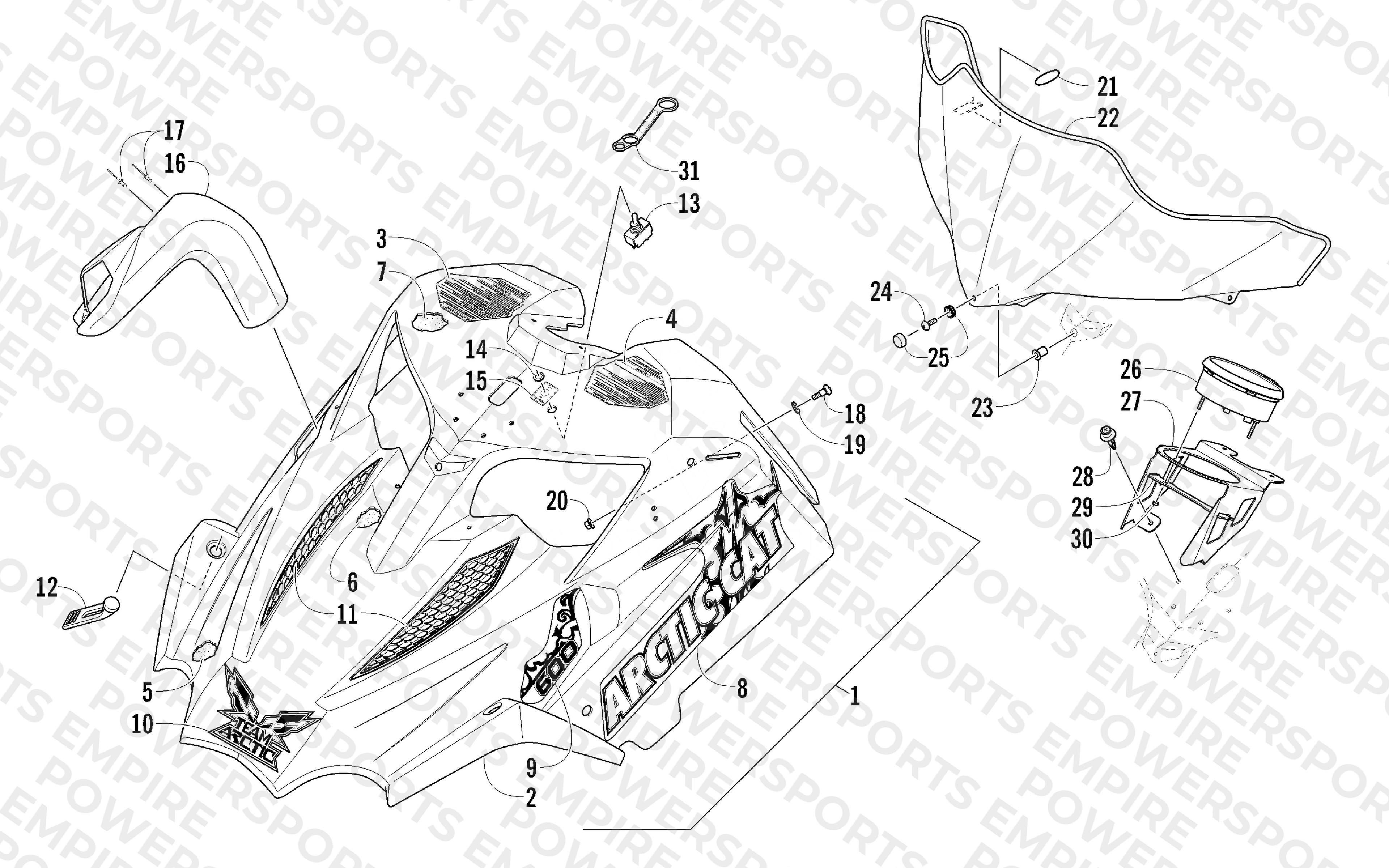 HOOD AND WINDSHIELD ASSEMBLY