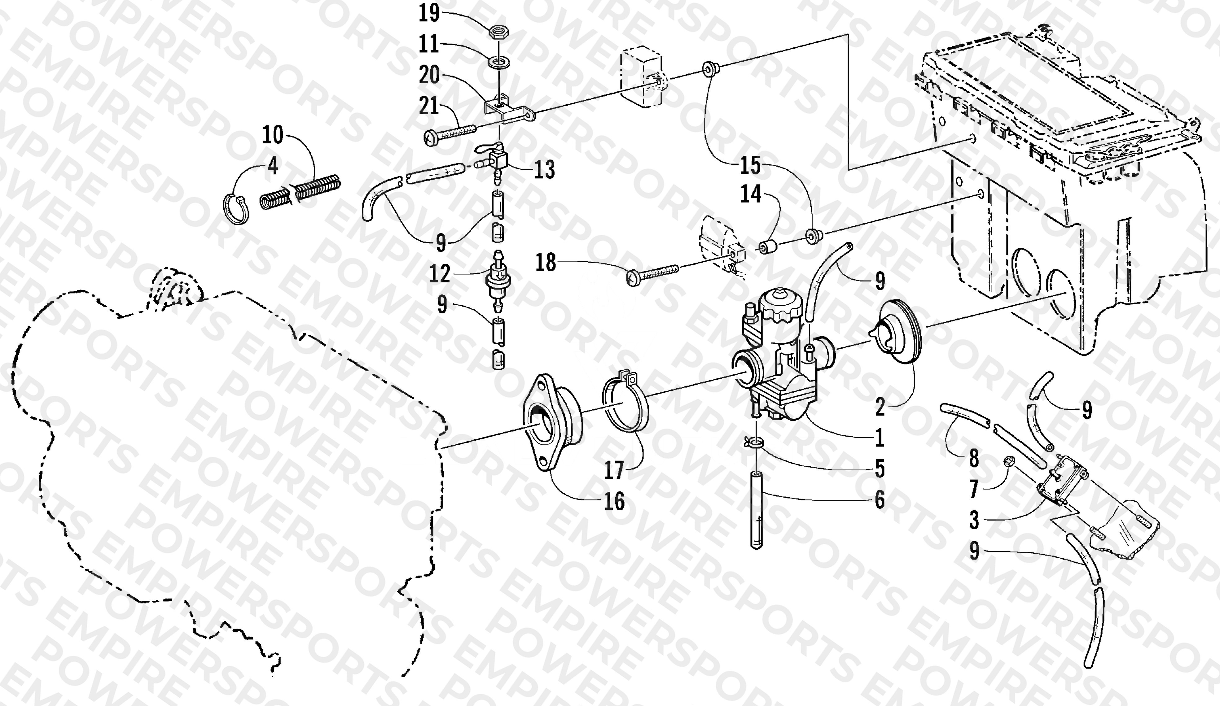 CARBURETOR AND FUEL PUMP ASSEMBLY