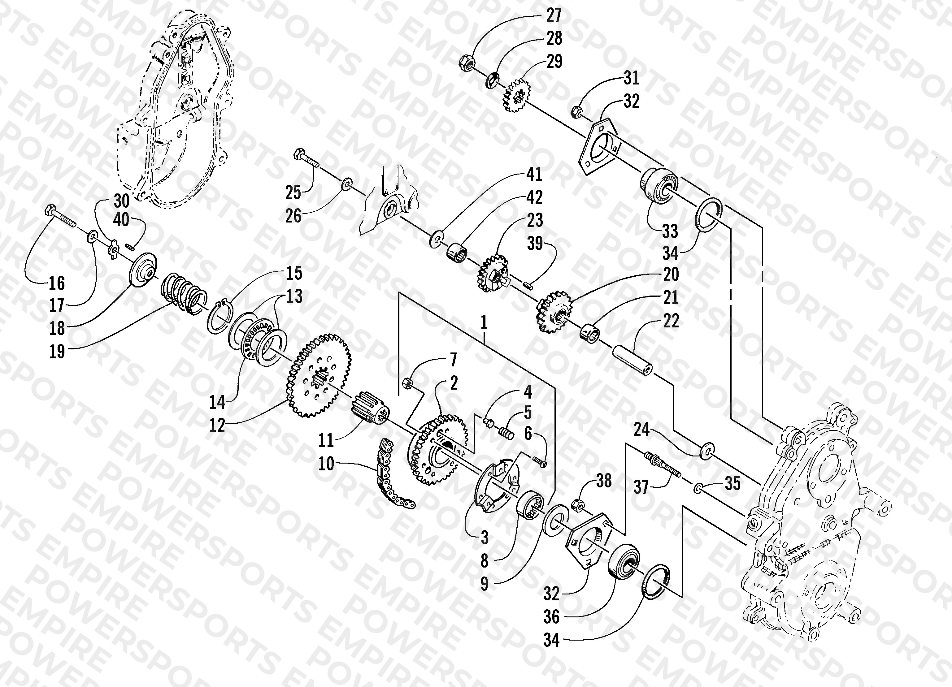 DRIVE/REVERSE DROPCASE ASSEMBLY (ESR)
