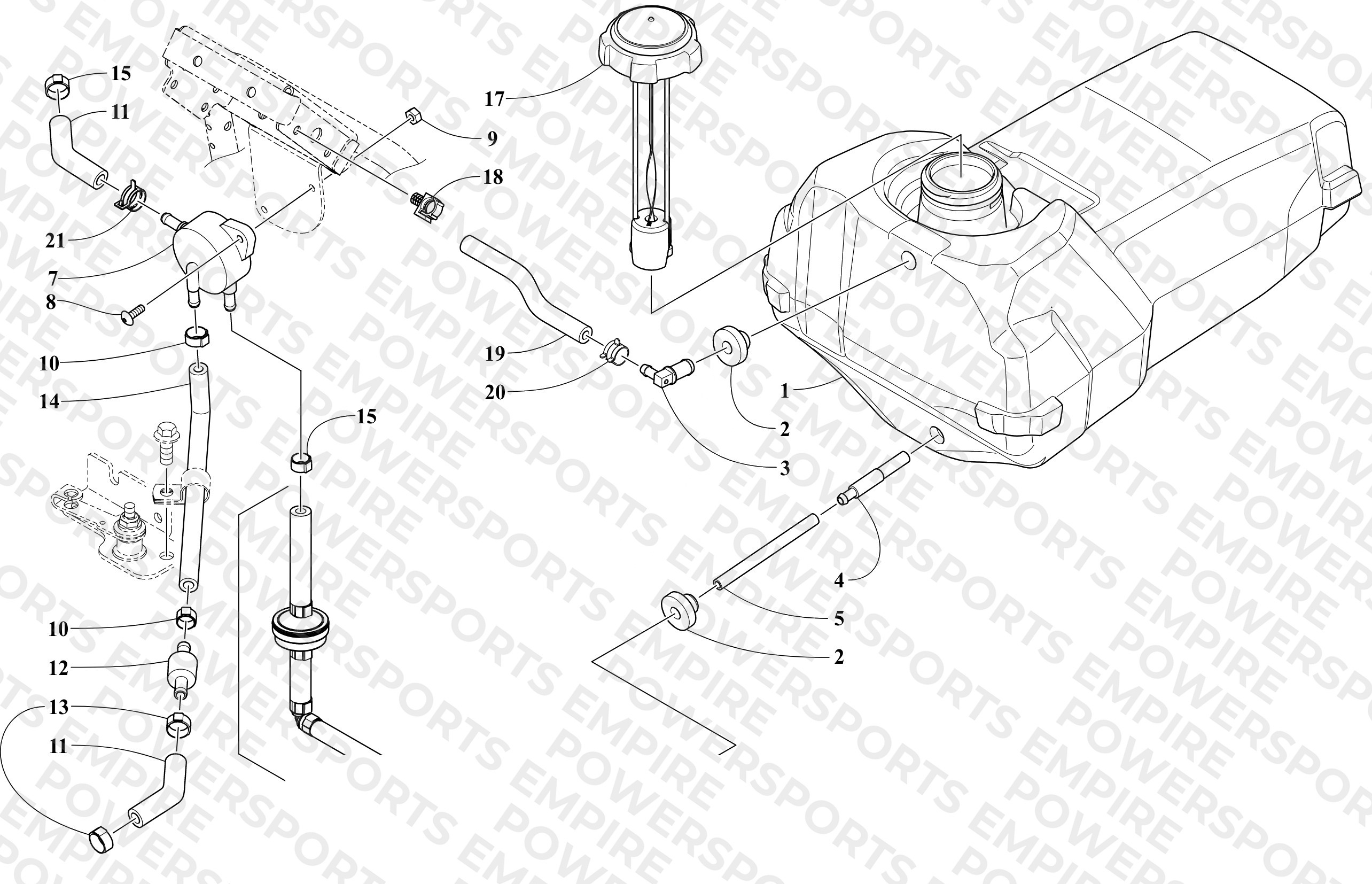 GAS TANK AND FUEL PUMP ASSEMBLIES