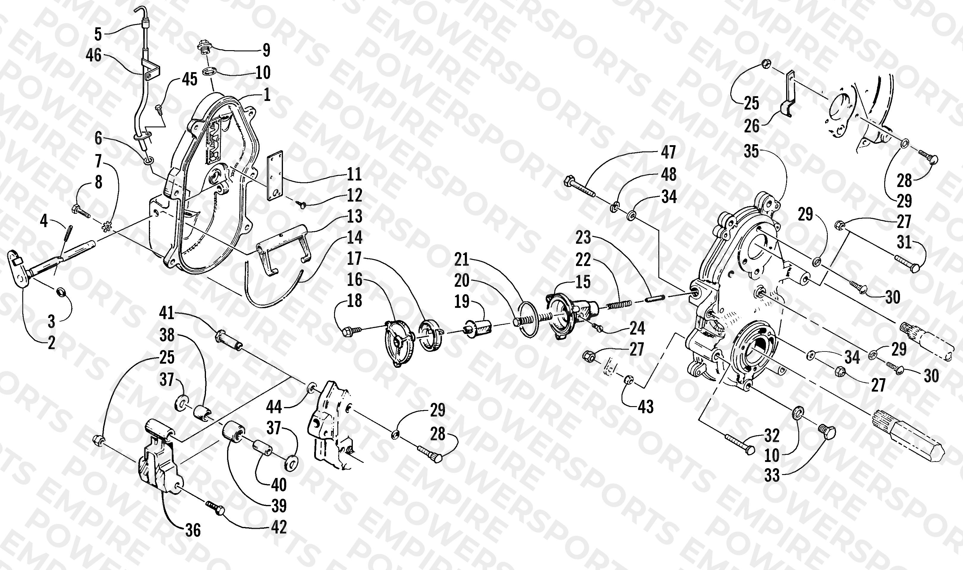 DROPCASE AND CHAIN TENSION ASSEMBLY