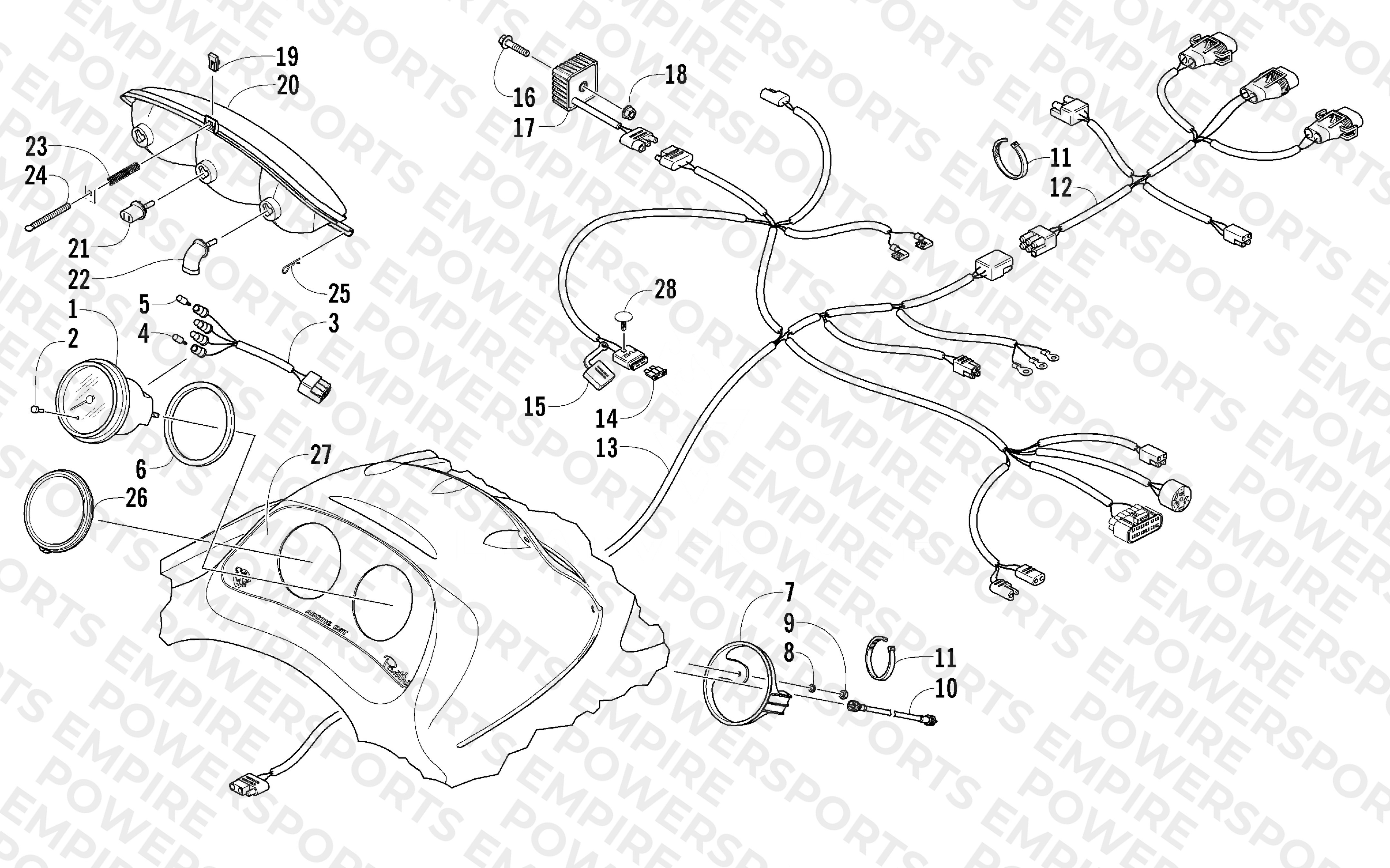 HEADLIGHT, INSTRUMENTS, AND WIRING ASSEMBLIES