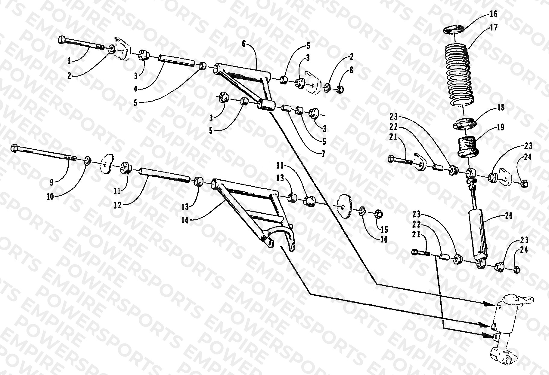 FRONT ARMS AND SHOCK ABSORBER ASSEMBLY