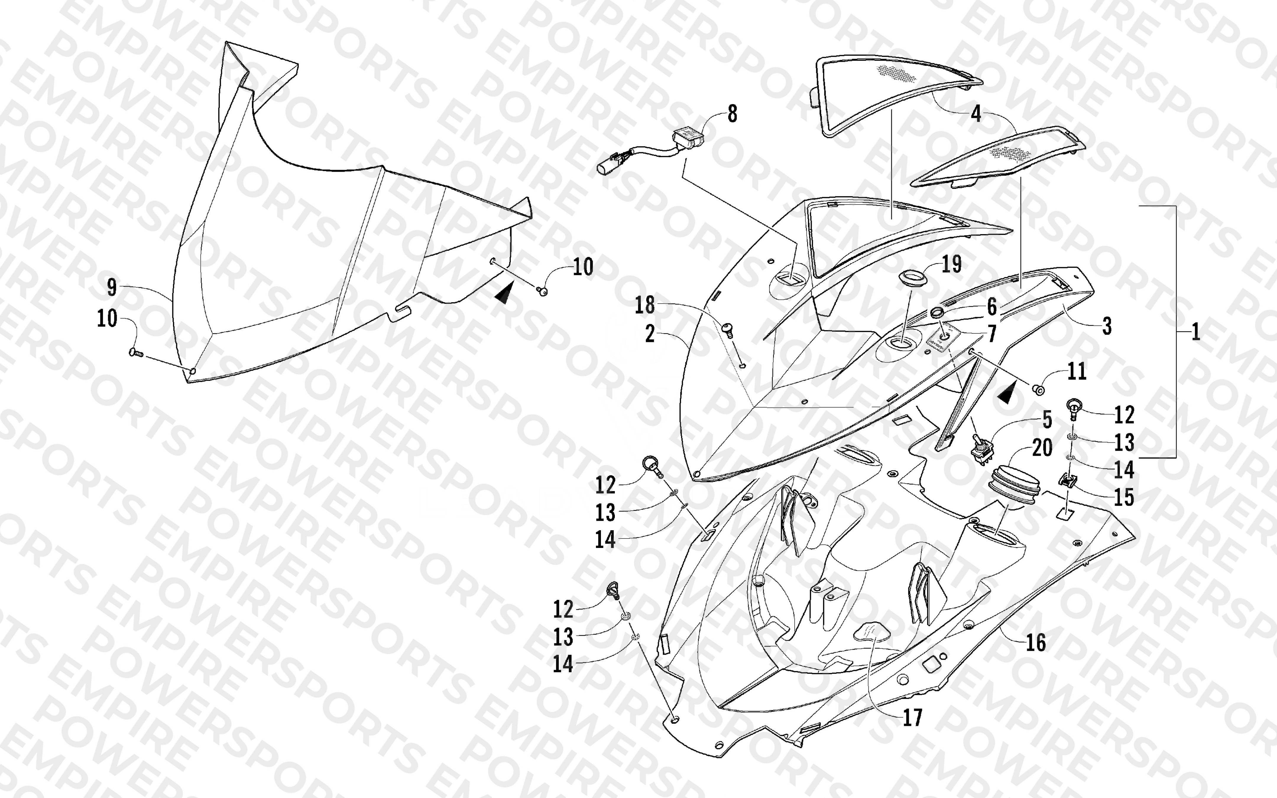 POD AND WINDSHIELD ASSEMBLY