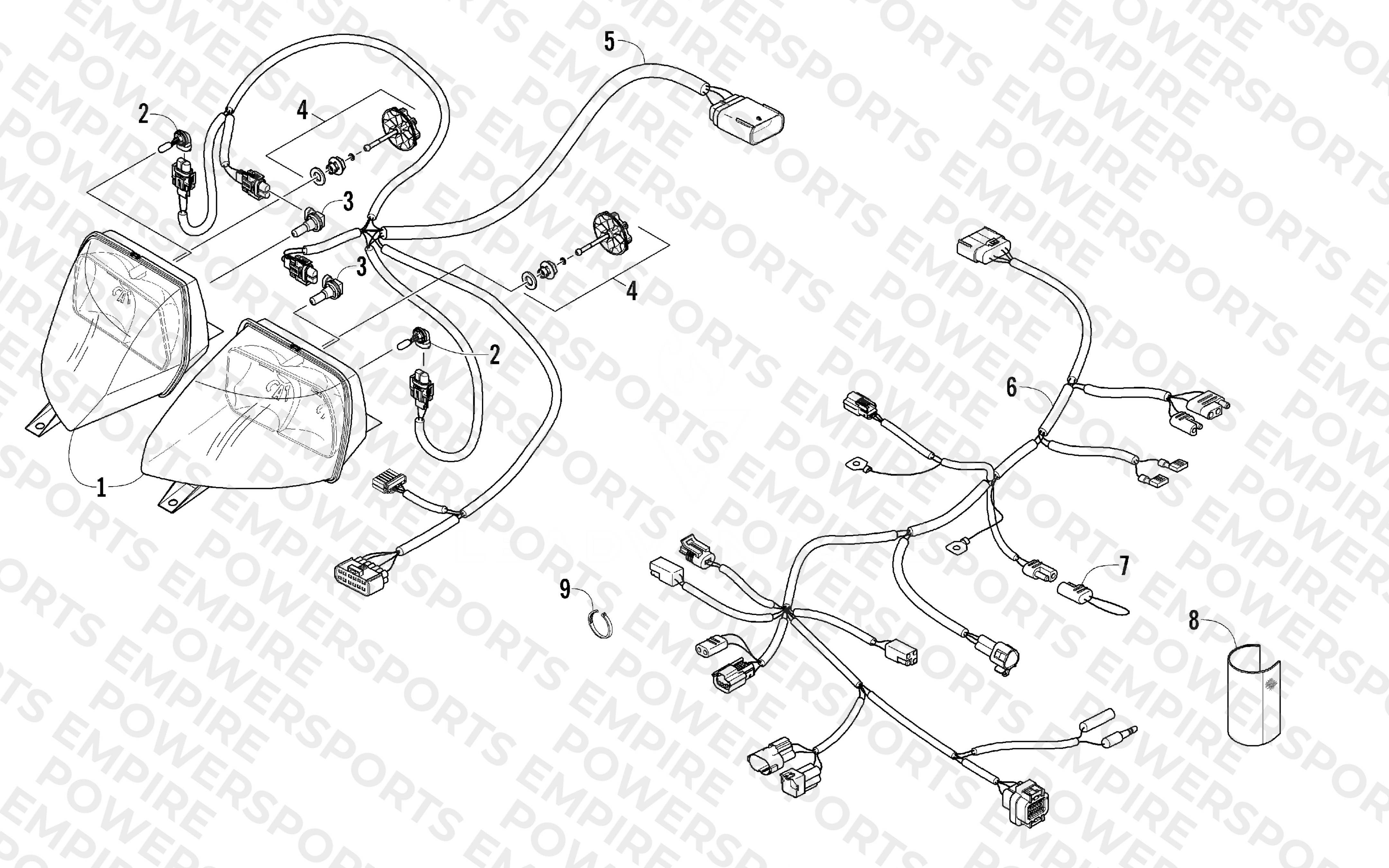 HEADLIGHT AND WIRING ASSEMBLIES