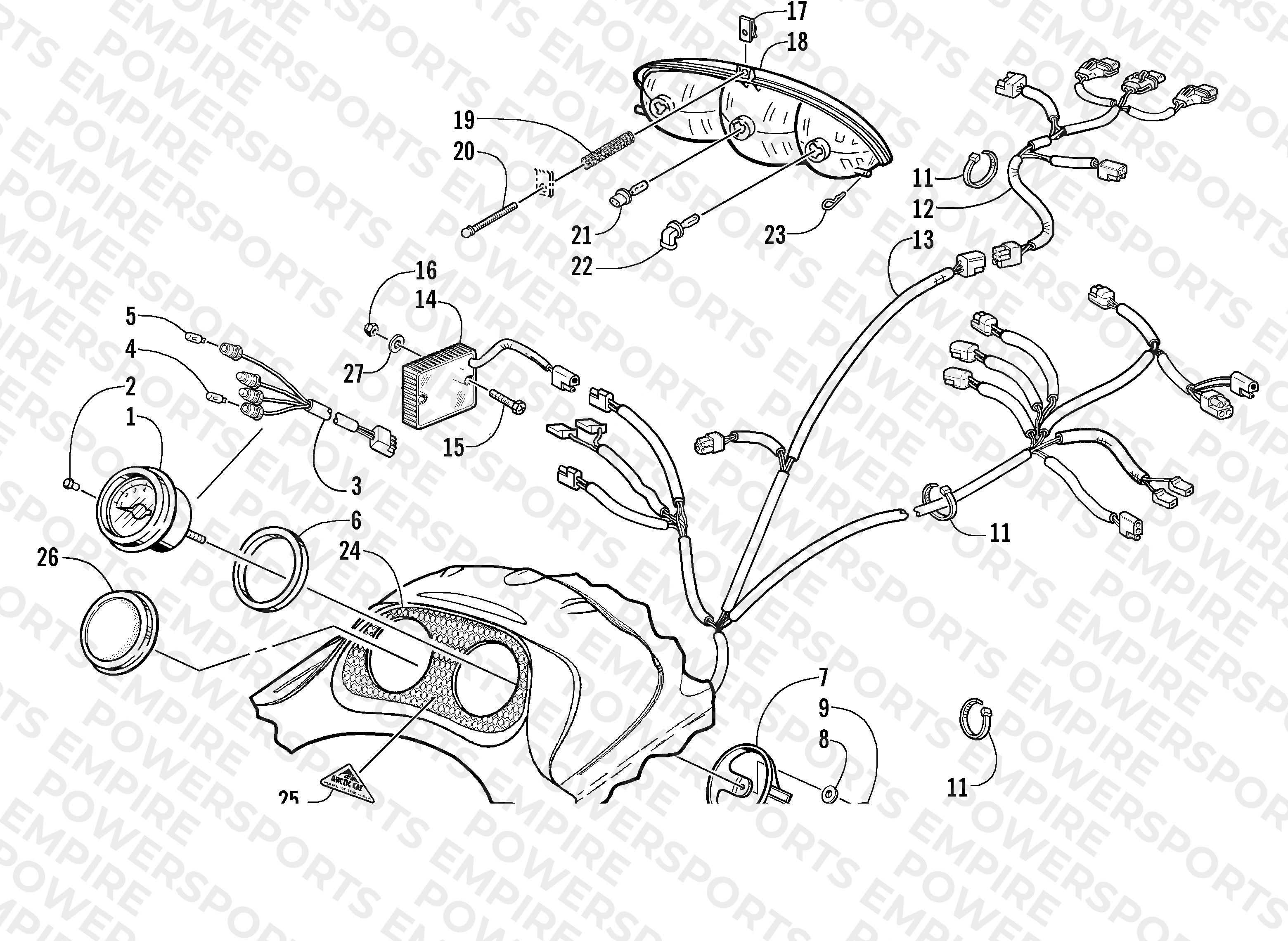 HEADLIGHT, INSTRUMENTS, AND WIRING ASSEMBLIES