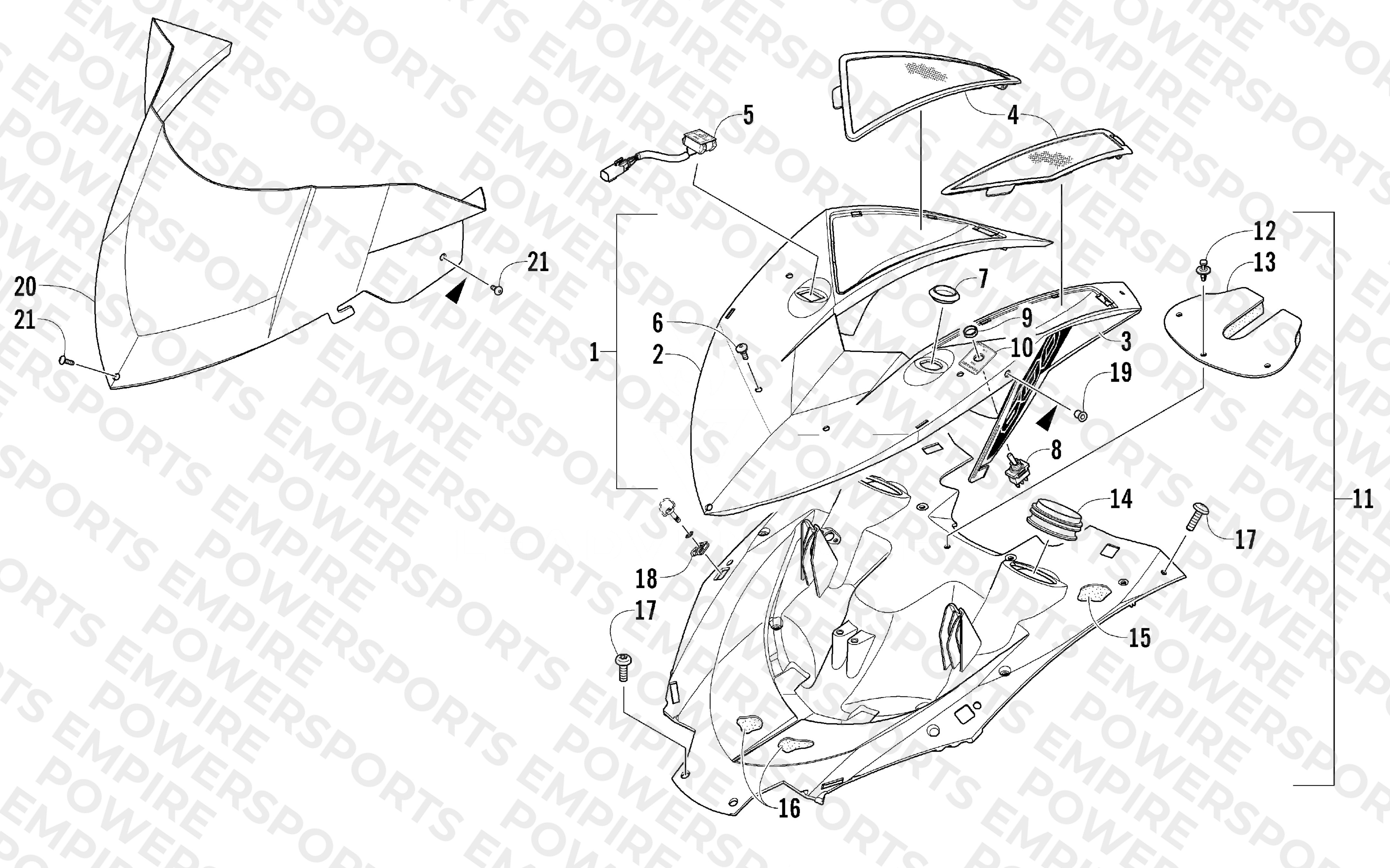 POD AND WINDSHIELD ASSEMBLY
