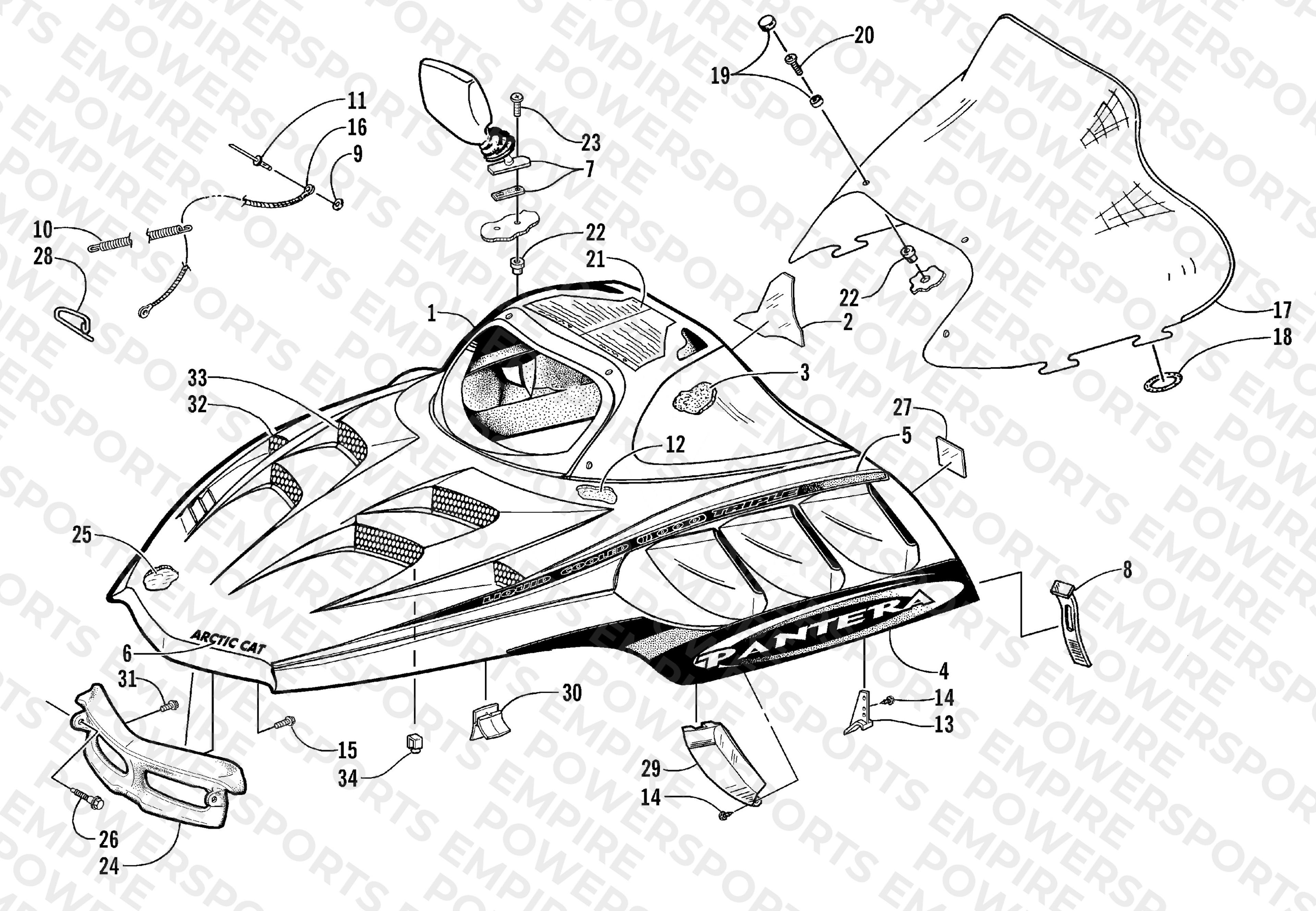 HOOD AND WINDSHIELD ASSEMBLY
