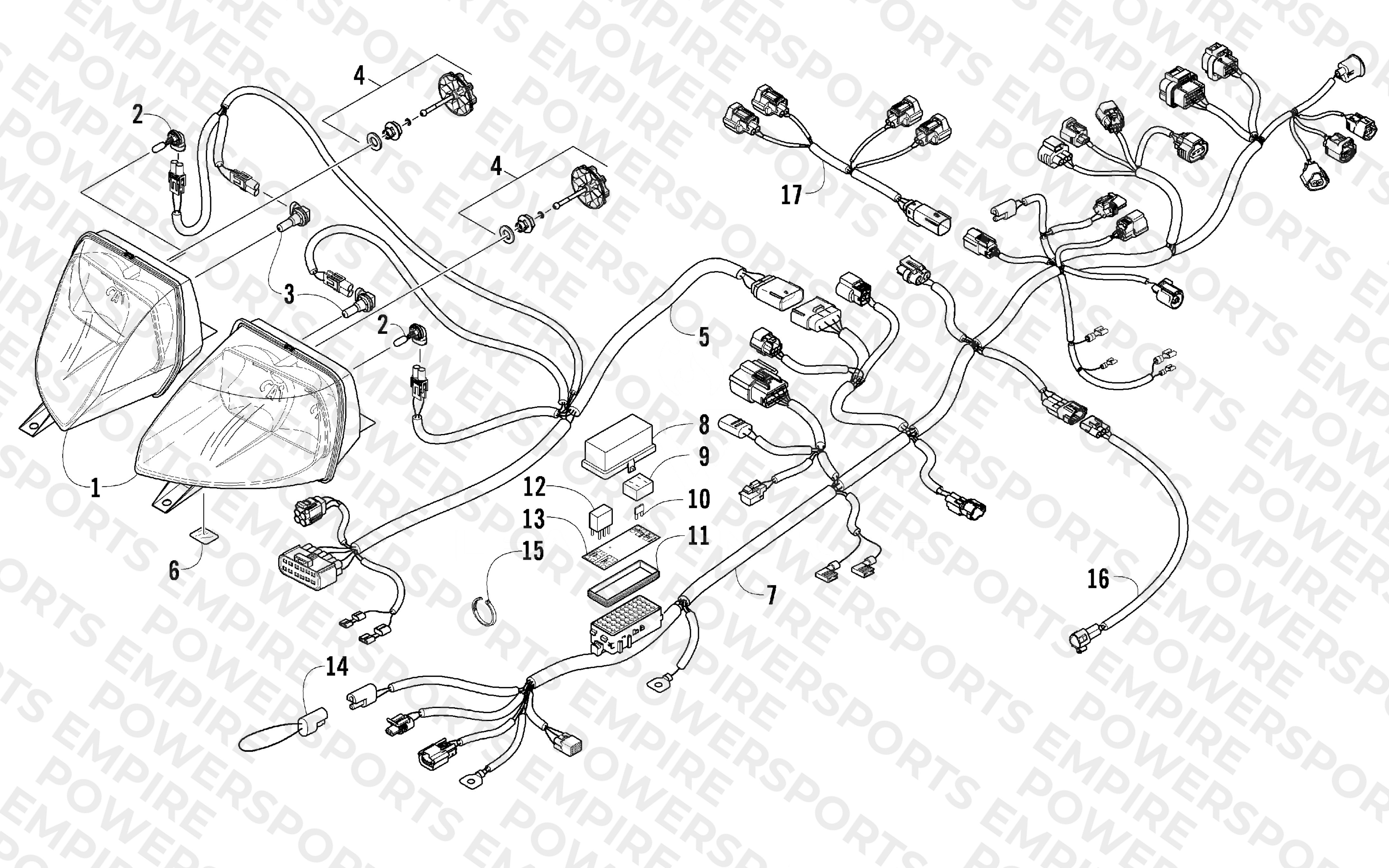 HEADLIGHT AND WIRING ASSEMBLIES
