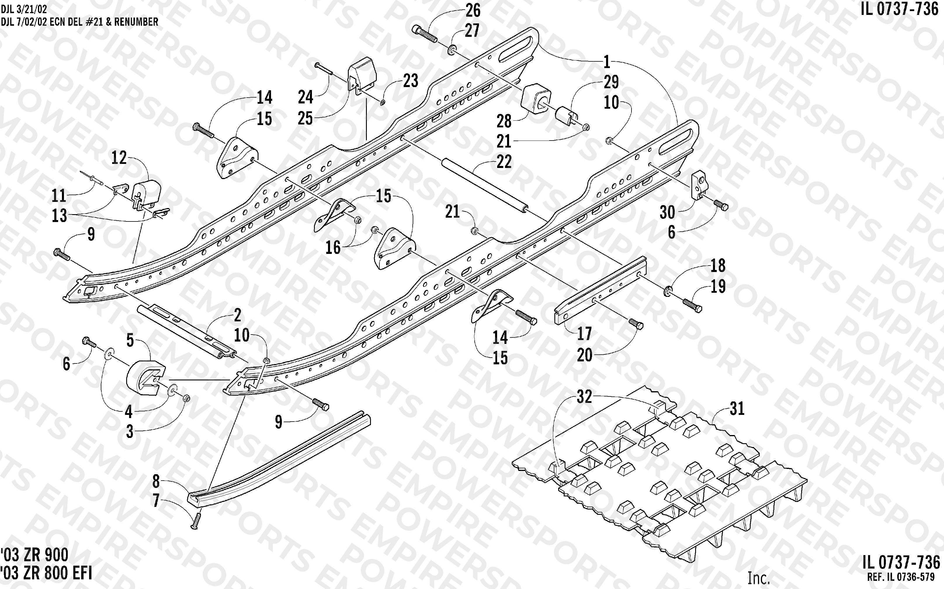 SLIDE RAIL AND TRACK ASSEMBLY