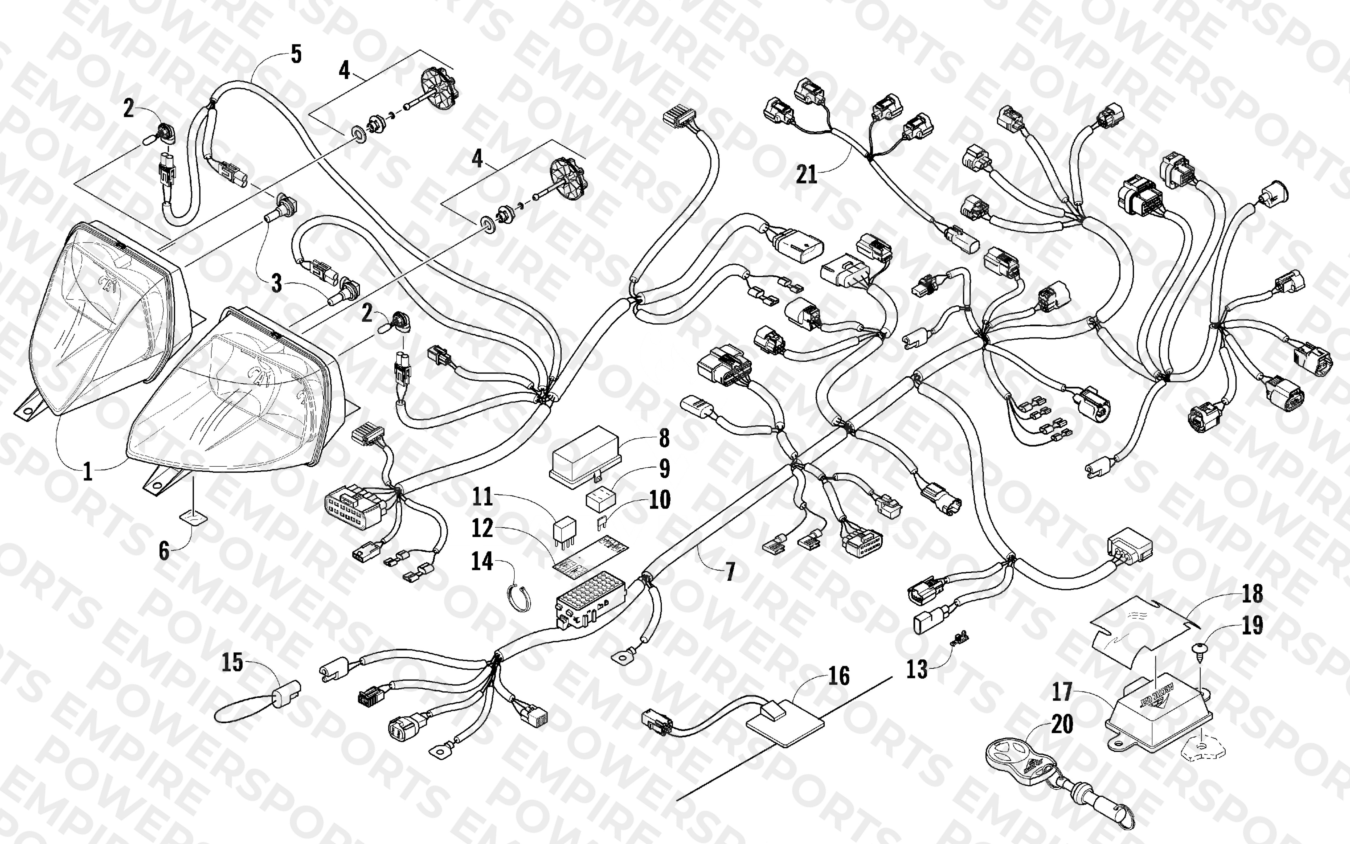 HEADLIGHT AND WIRING ASSEMBLIES
