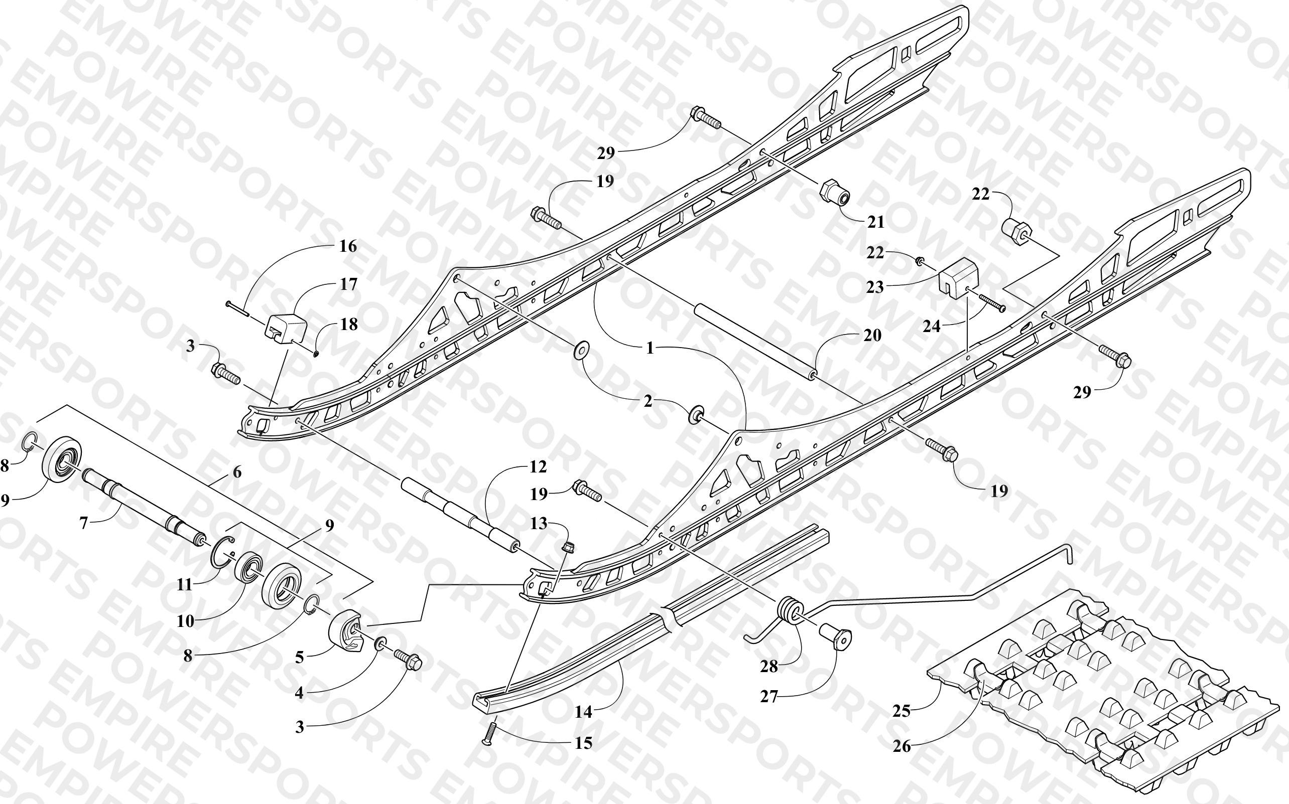 SLIDE RAIL AND TRACK ASSEMBLY