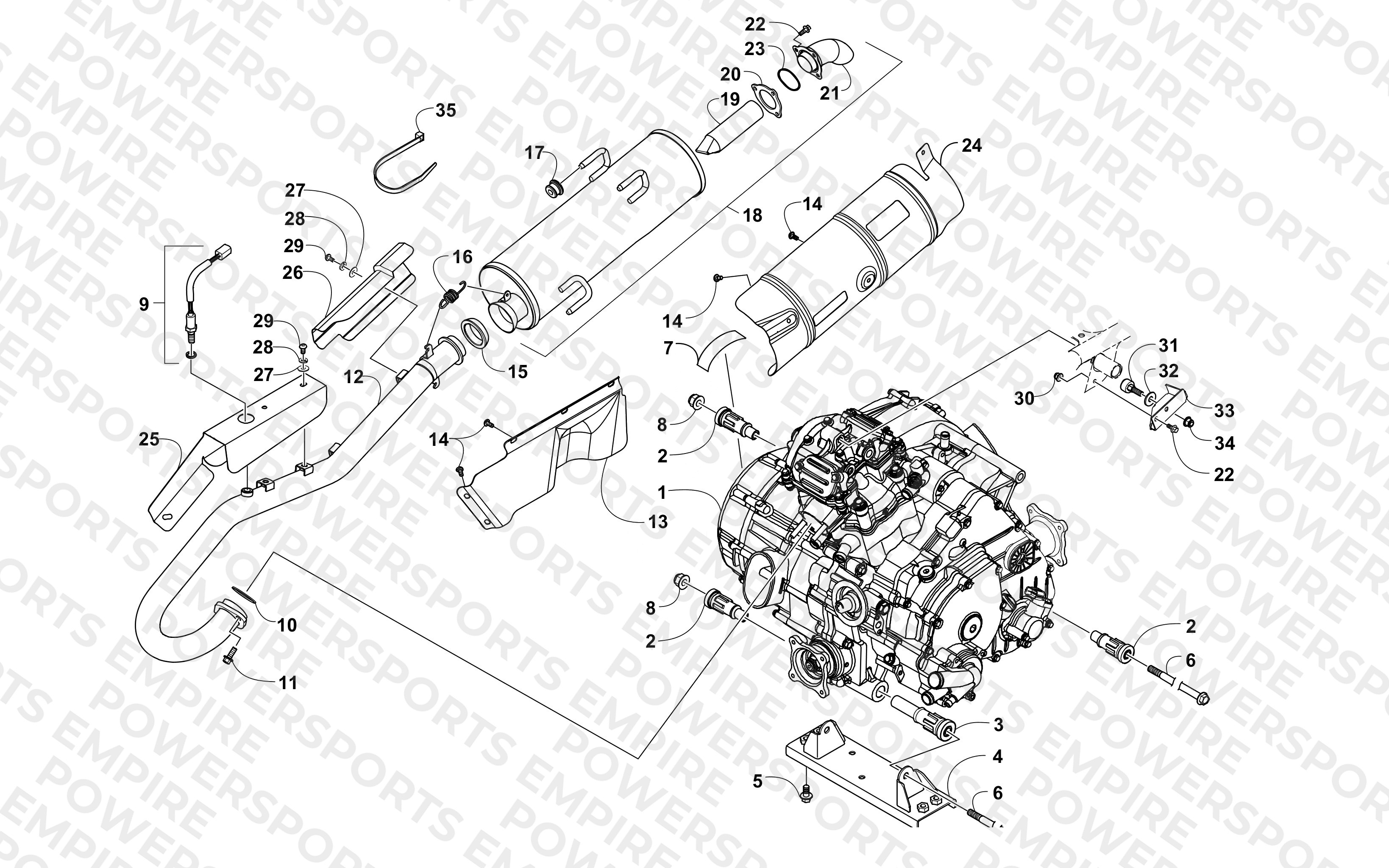 ENGINE AND EXHAUST