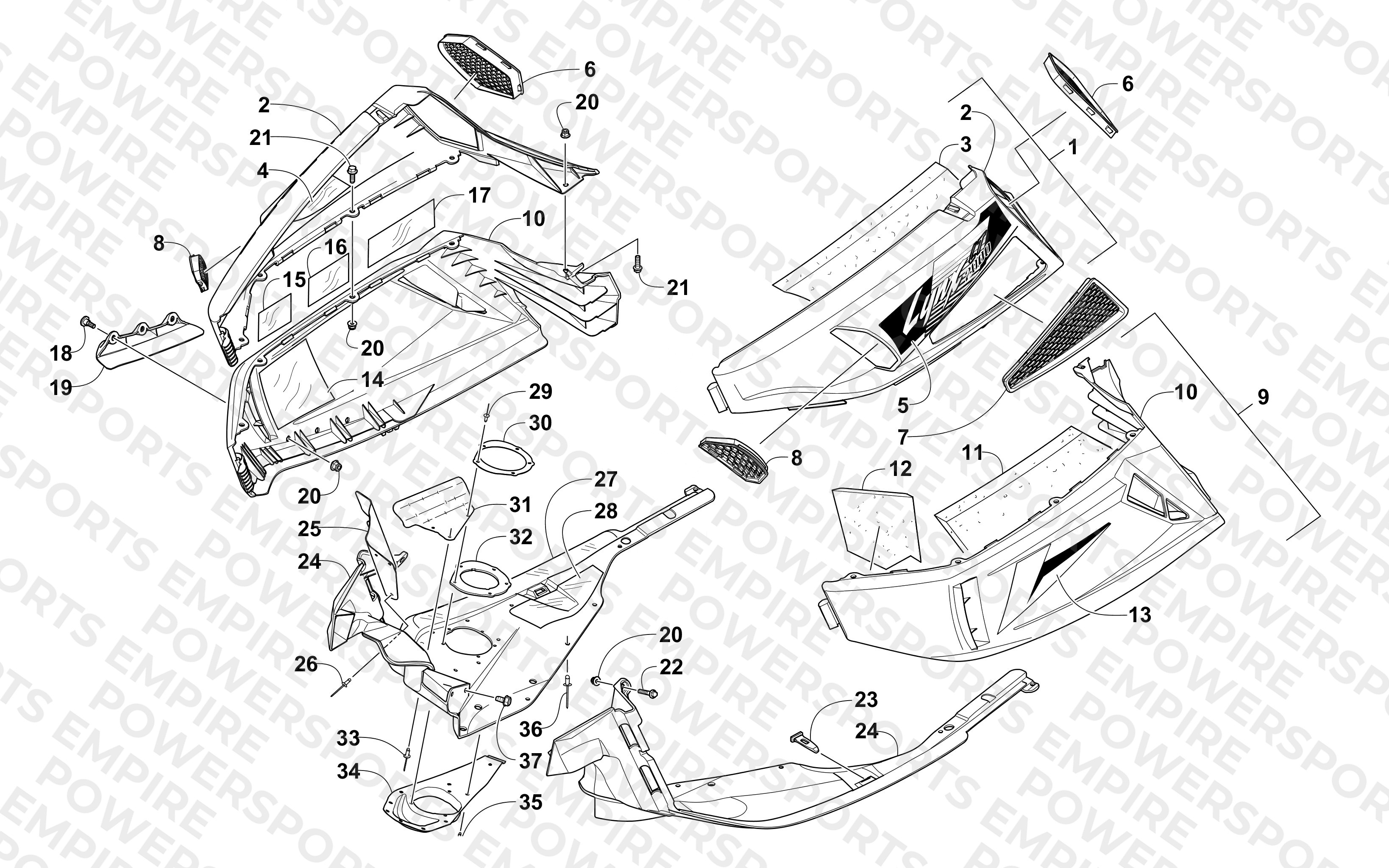 SKID PLATE AND SIDE PANEL ASSEMBLY