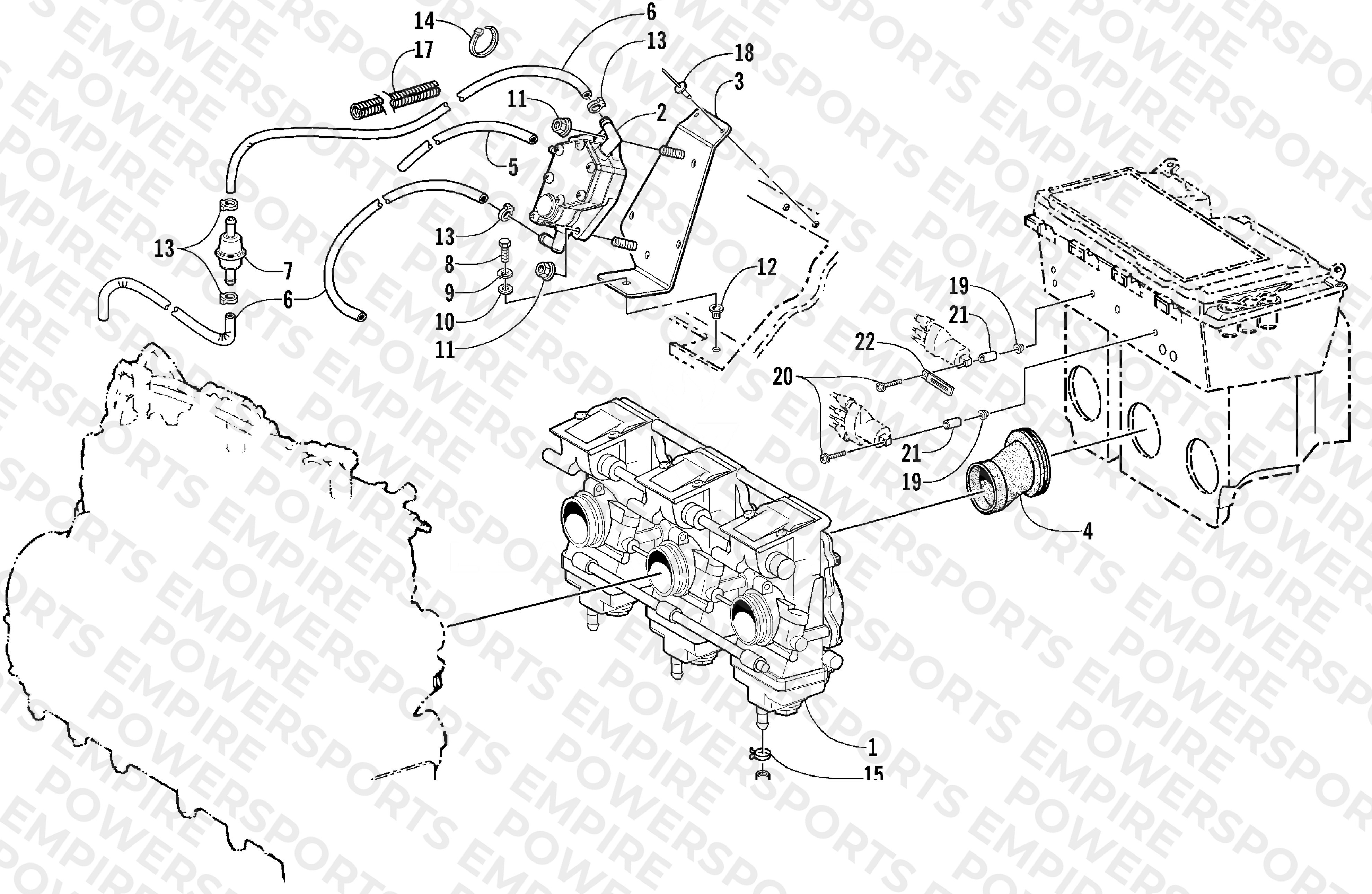 CARBURETOR AND FUEL PUMP ASSEMBLY