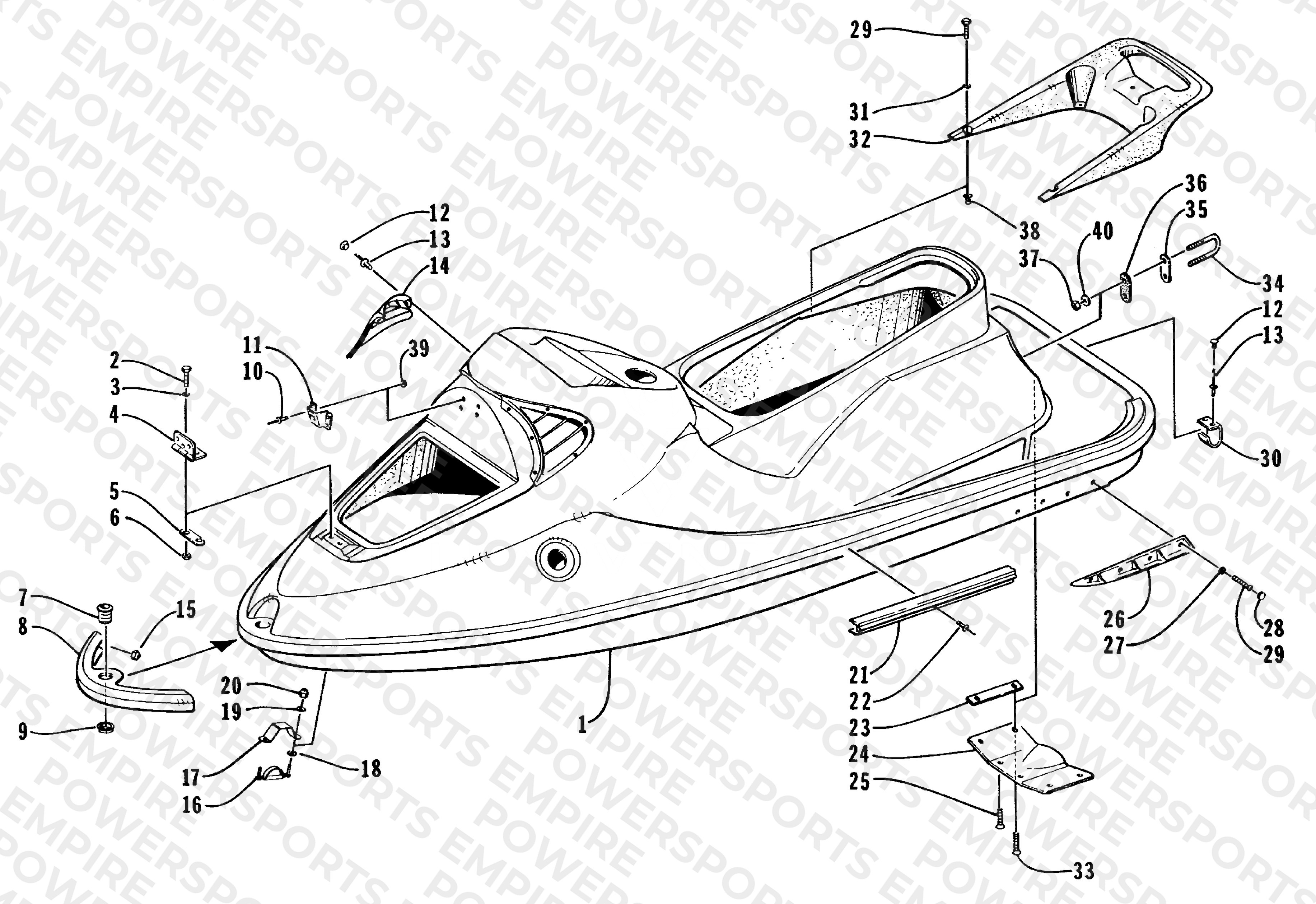 HULL AND RELATED PARTS ASSEMBLY