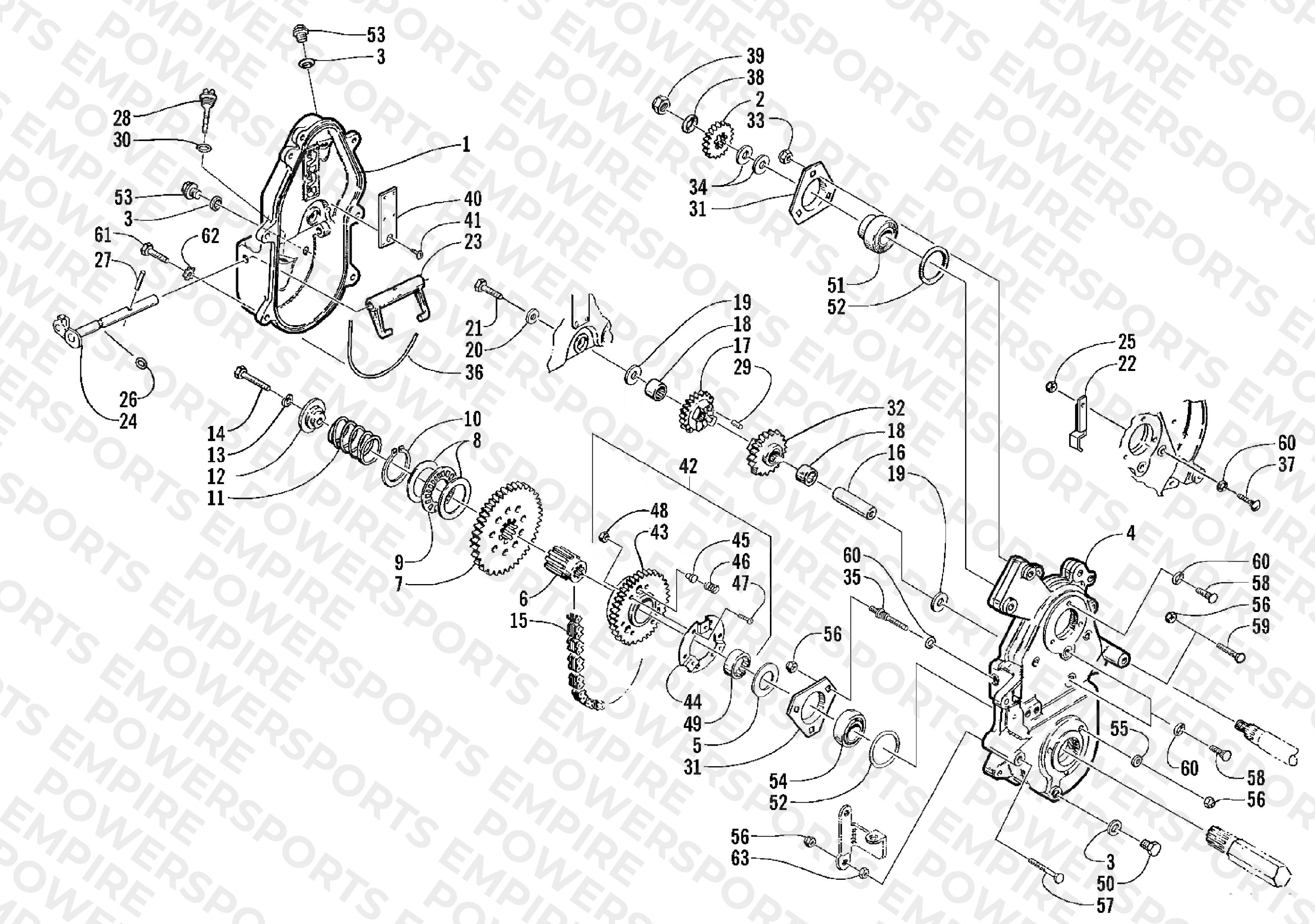 DRIVE/REVERSE DROPCASE ASSEMBLY